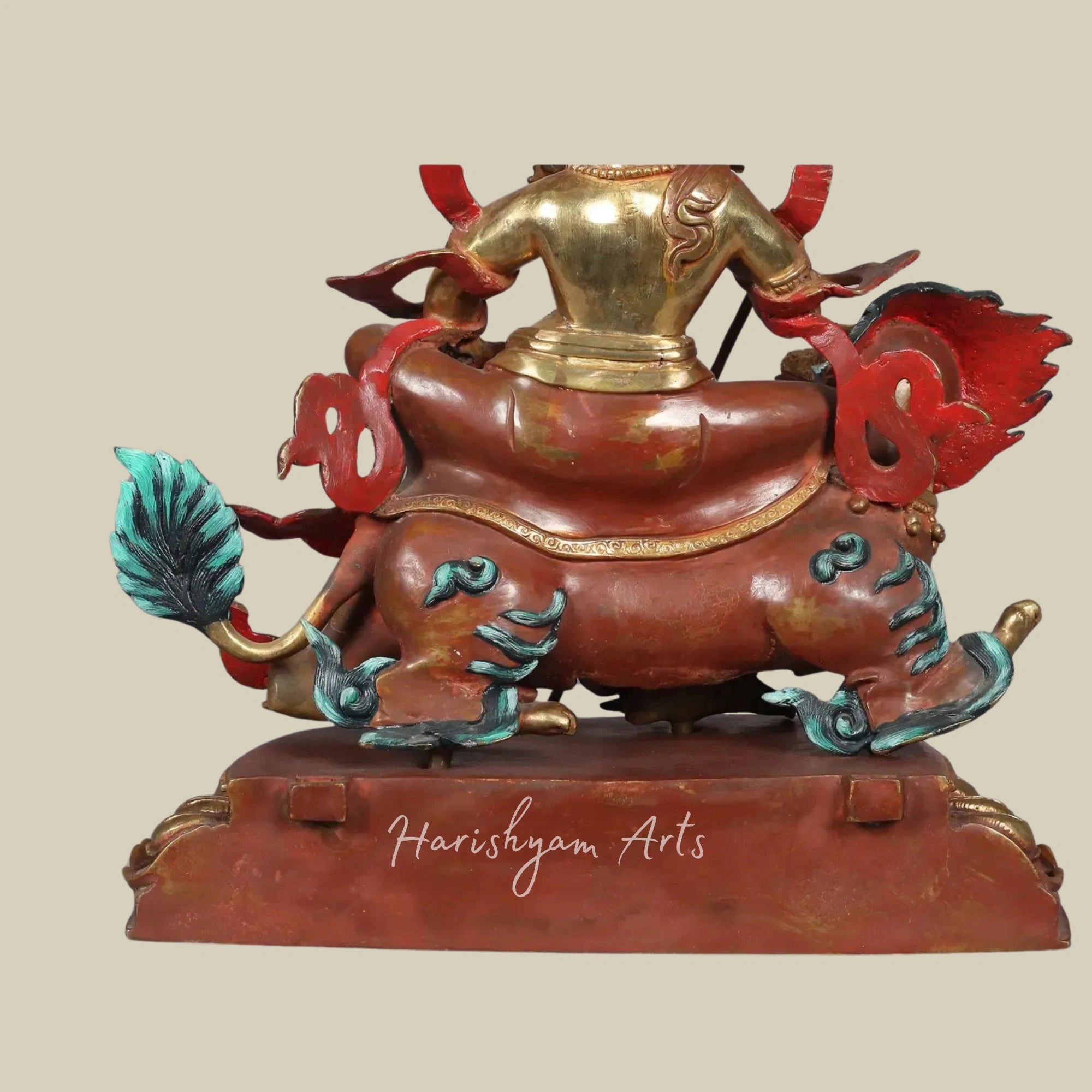 14" Tibetan Style Kubera Prosperity Idol Handcrafted in Copper