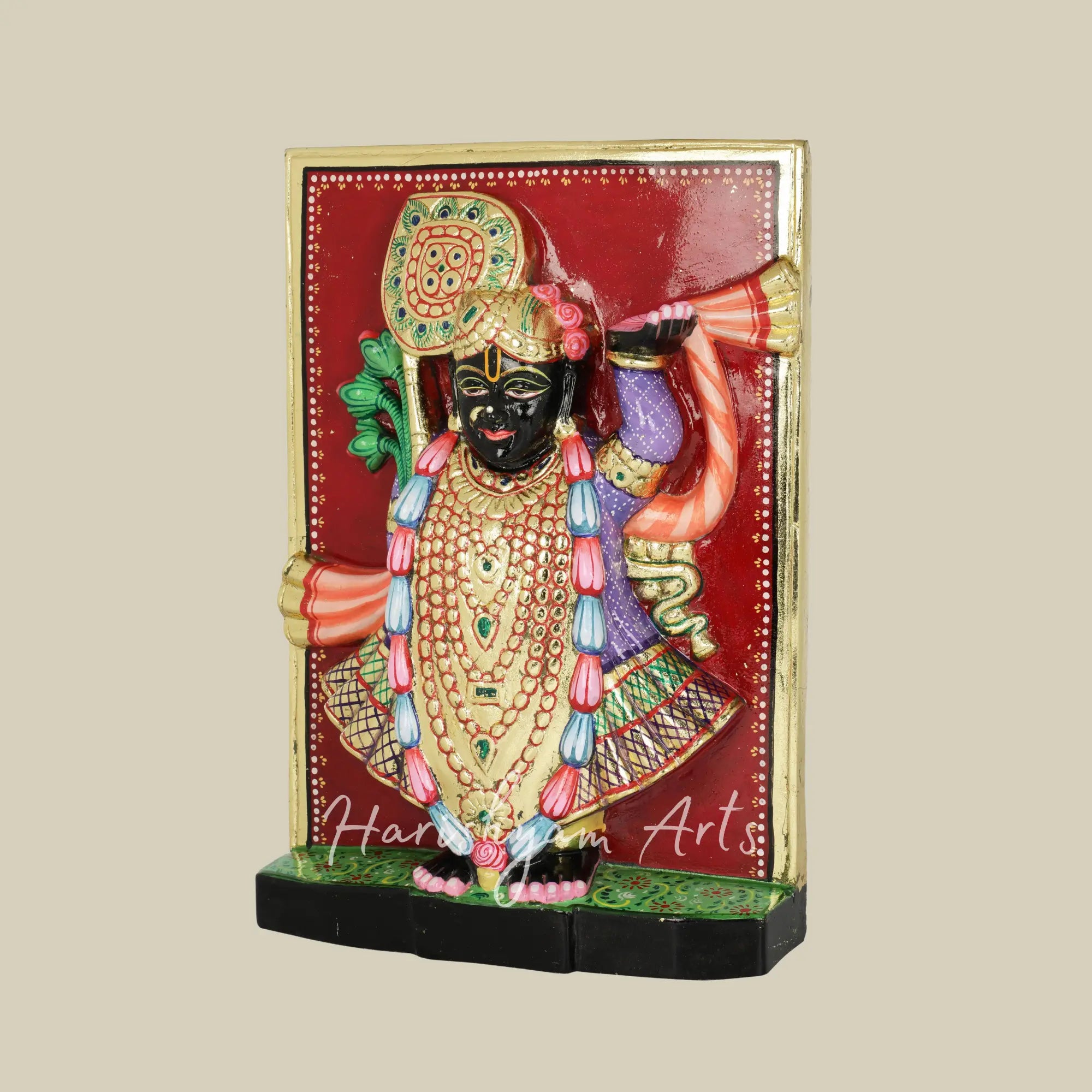 14 inches Marble Shri Nath Ji Statue Panel 2