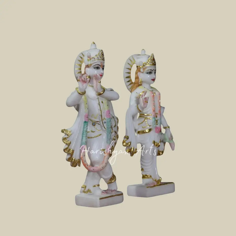 14" Radha Krishna Moorti in Makrana Marble