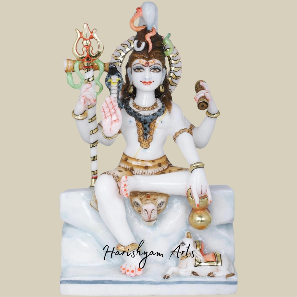 15" Lord Shiva Marble Statue