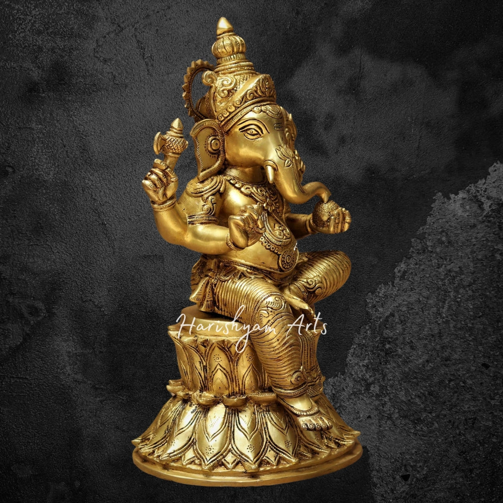 15" Lord Ganesha idol in Brass