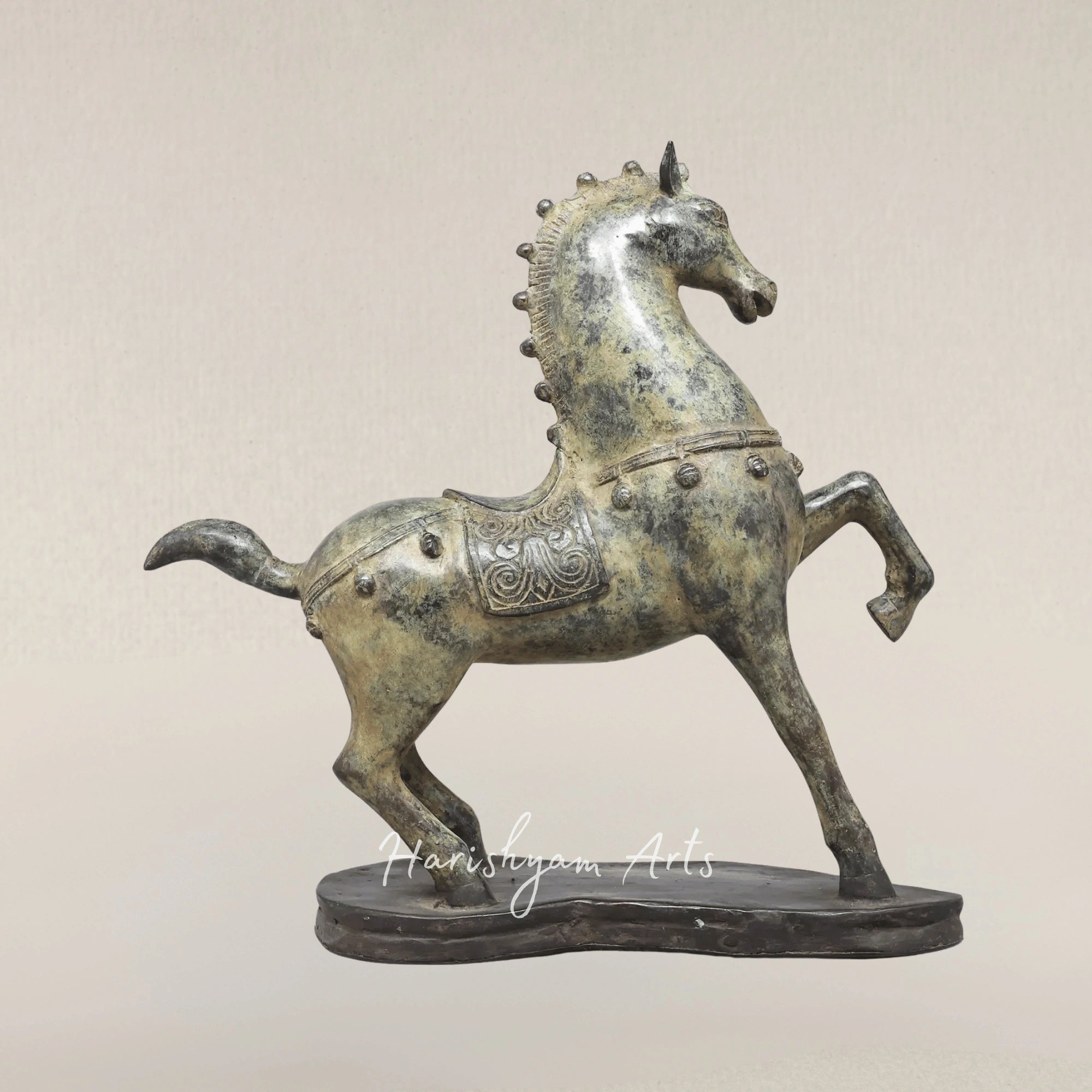 15" Majestic Brass Horse Sculpture for Elegant Home Decor
