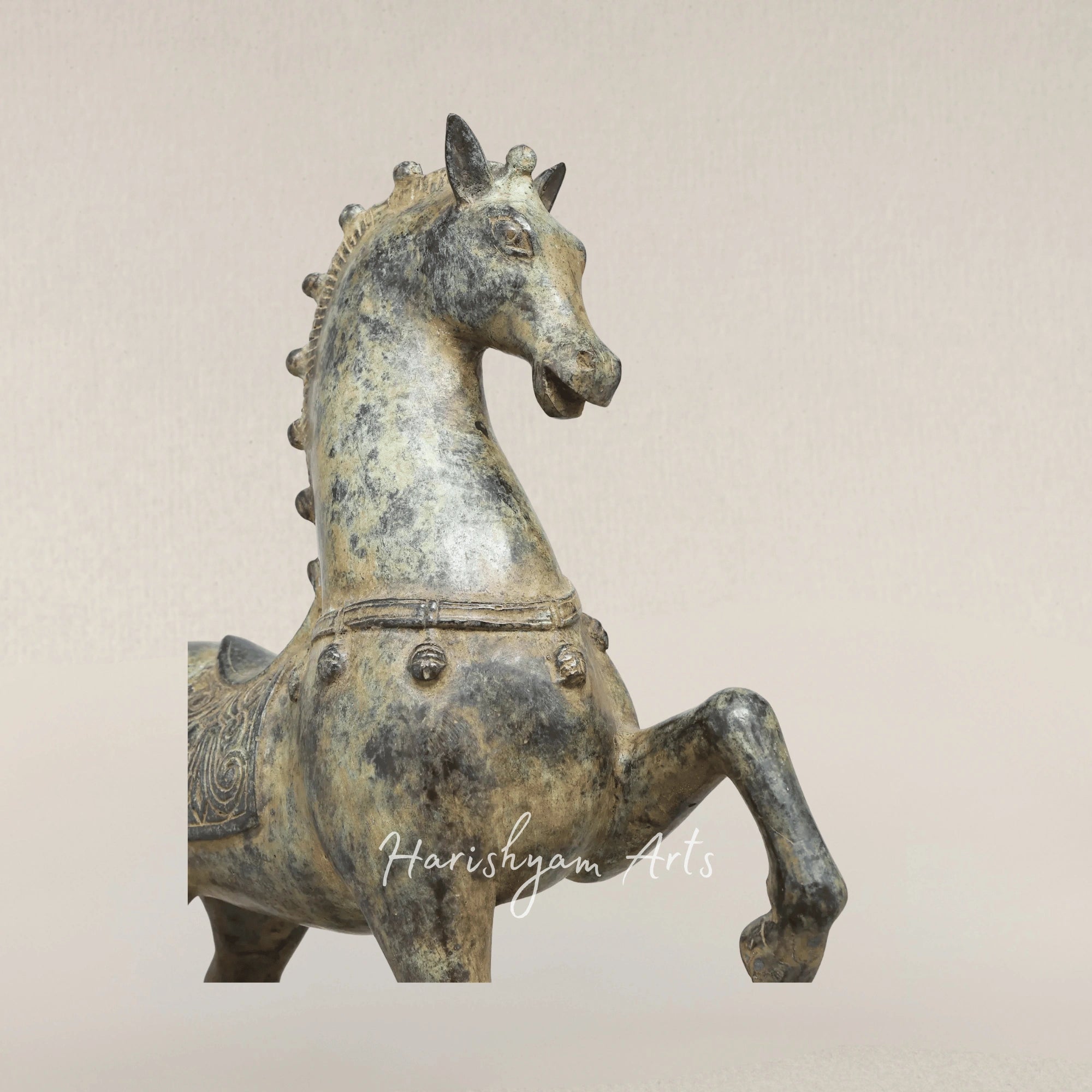 15" Majestic Brass Horse Sculpture for Elegant Home Decor