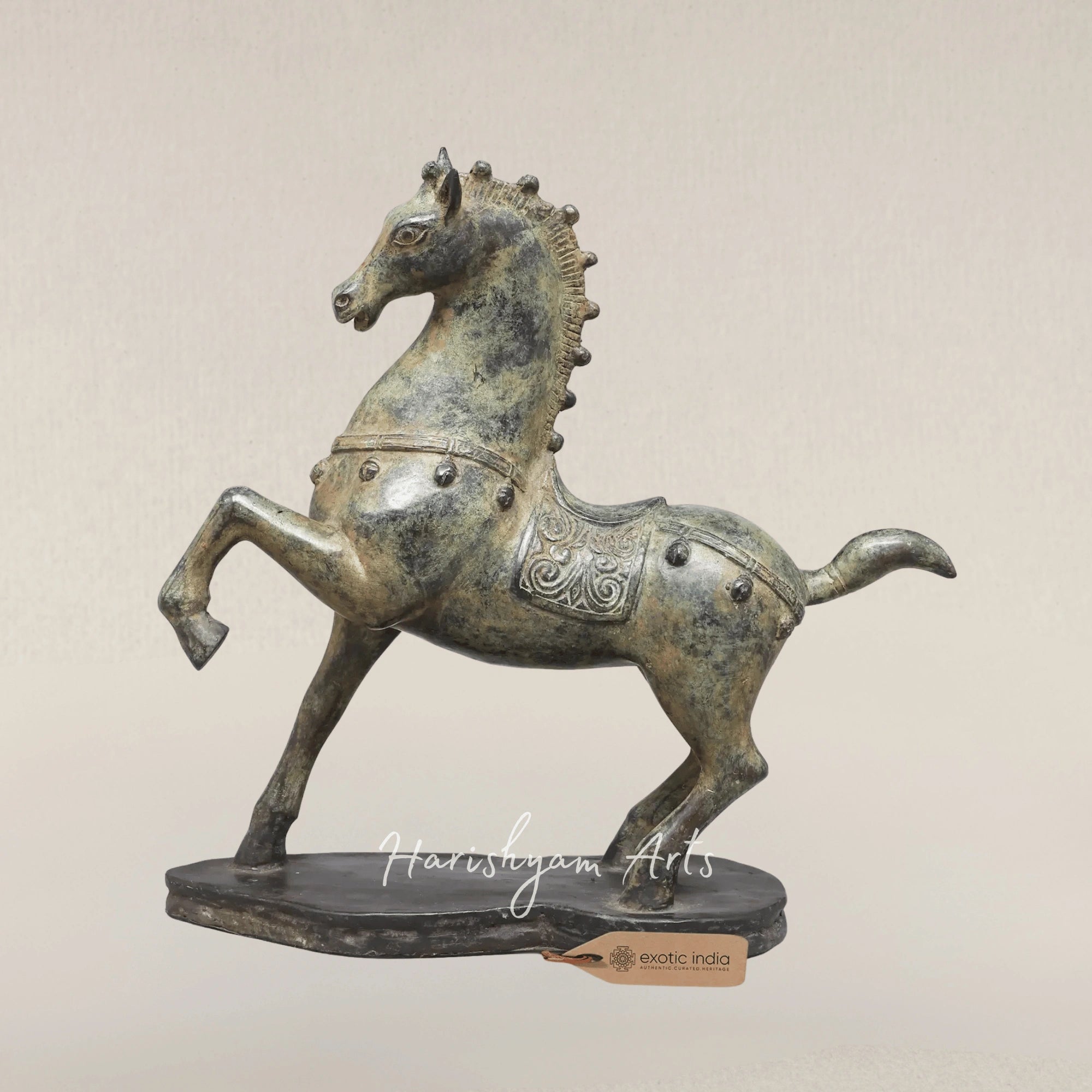 15" Majestic Brass Horse Sculpture for Elegant Home Decor