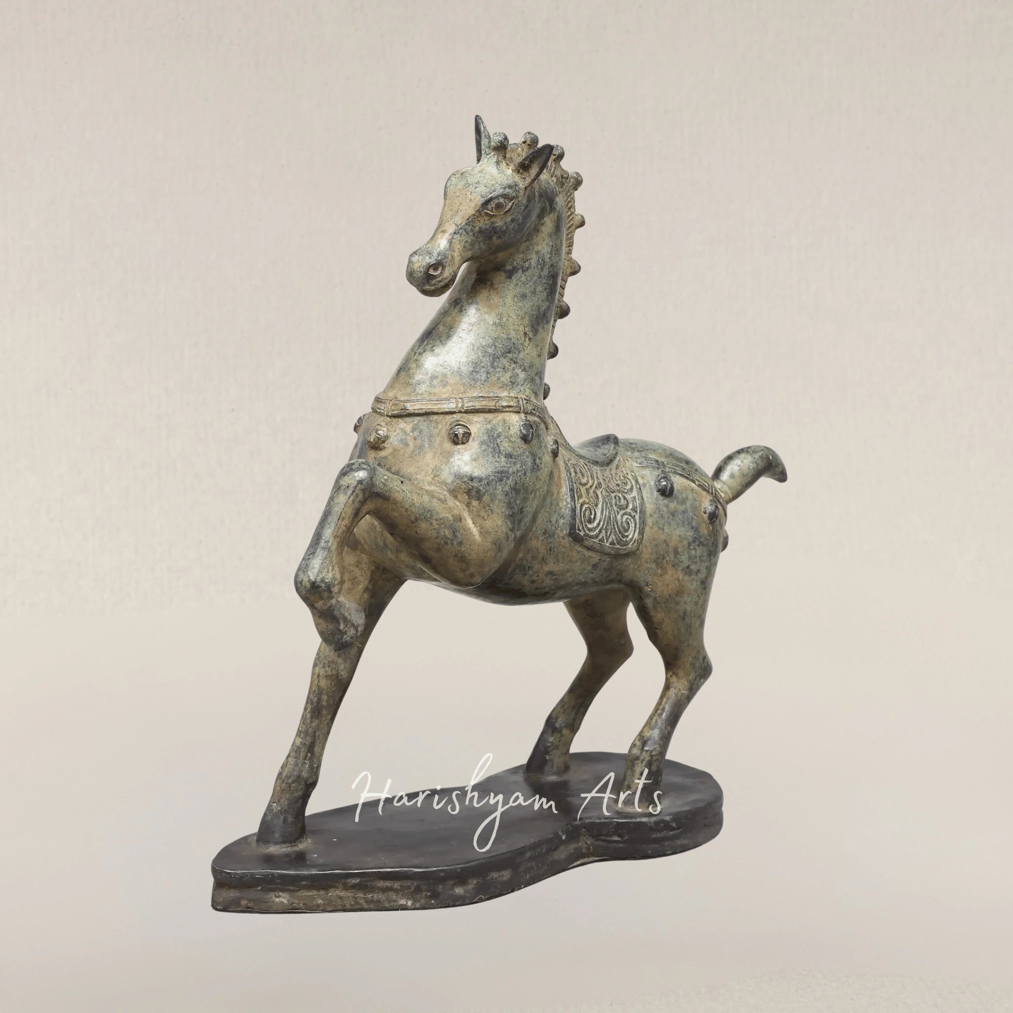 15" Majestic Brass Horse Sculpture for Elegant Home Decor