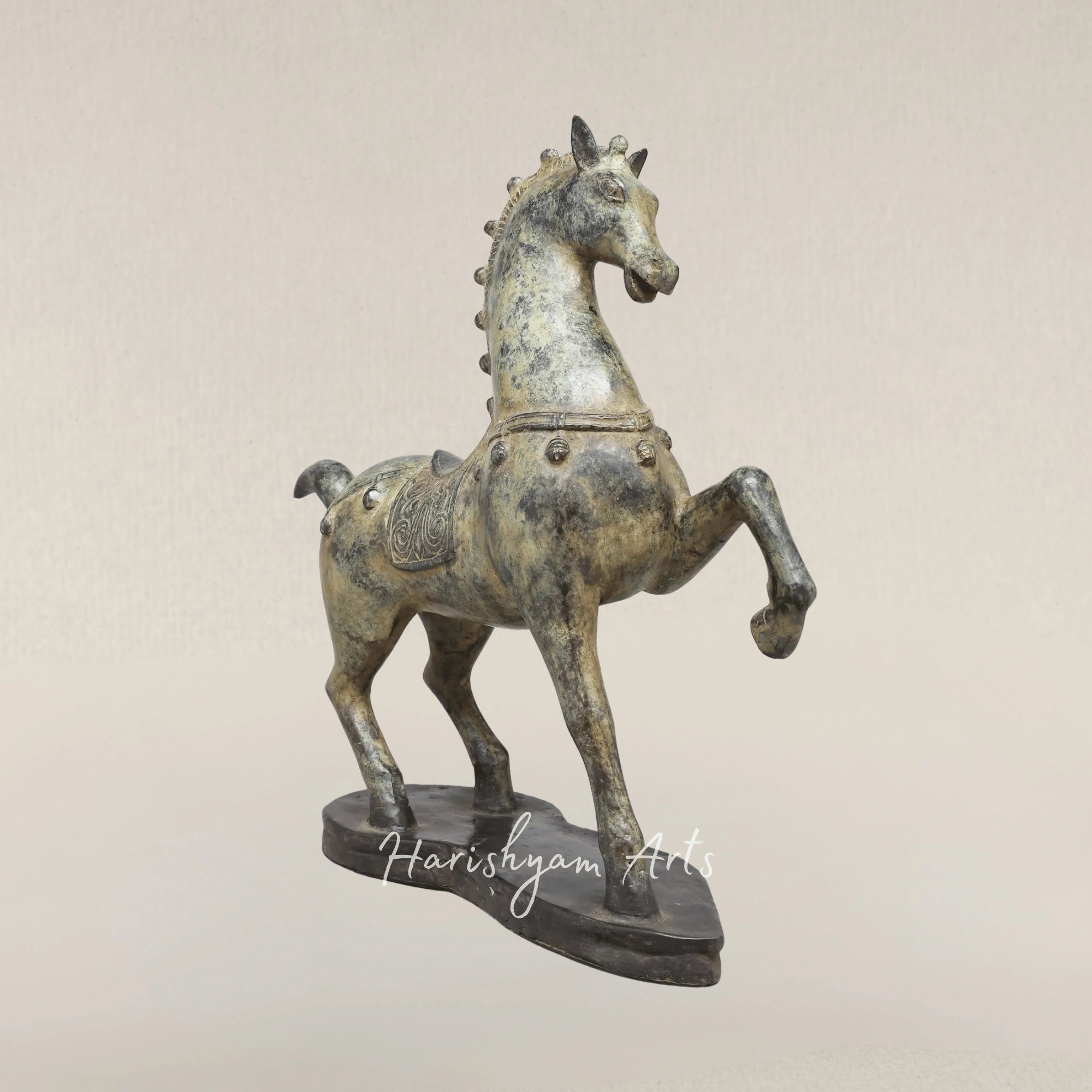 15" Majestic Brass Horse Sculpture for Elegant Home Decor