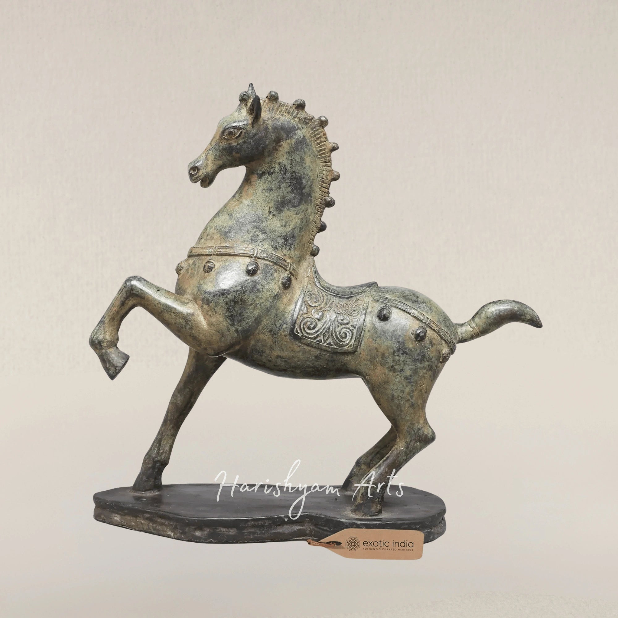 15" Majestic Brass Horse Sculpture for Elegant Home Decor