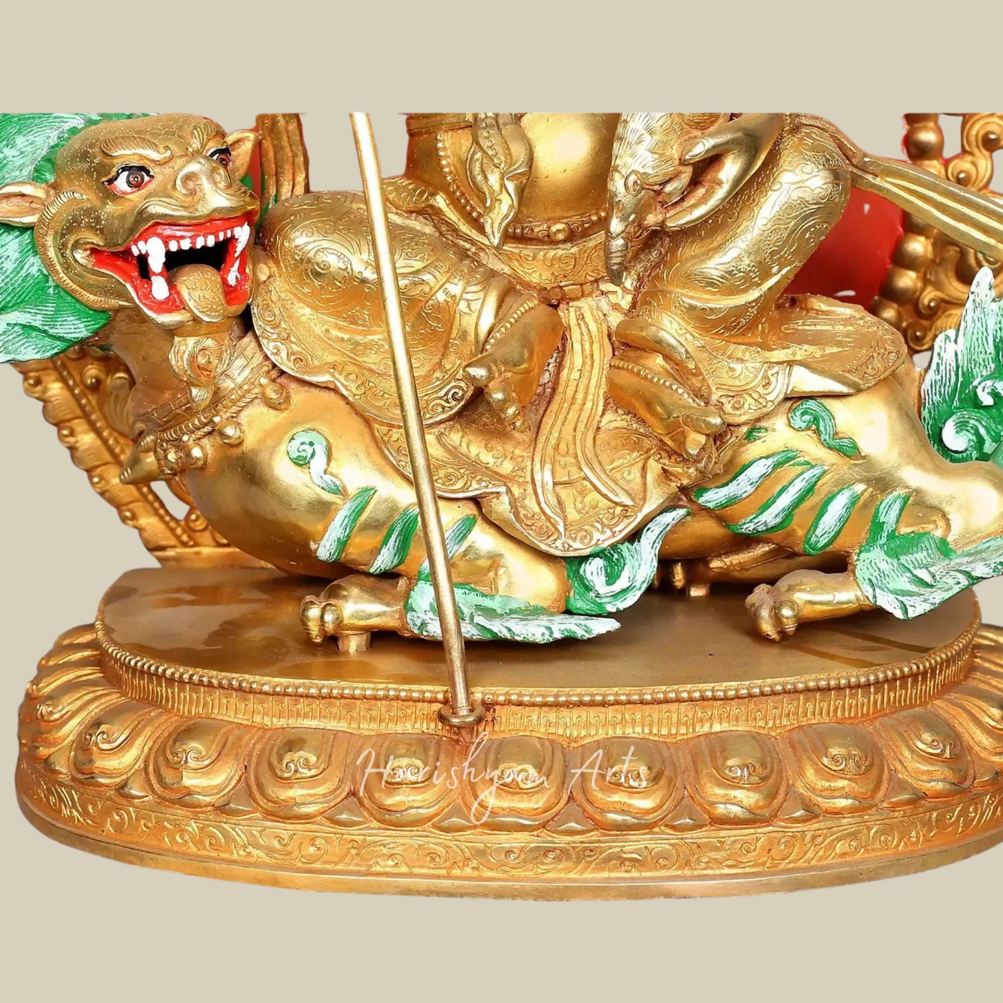 15" Nepal Origin Kubera Wealth Guardian Statue in Pure Copper