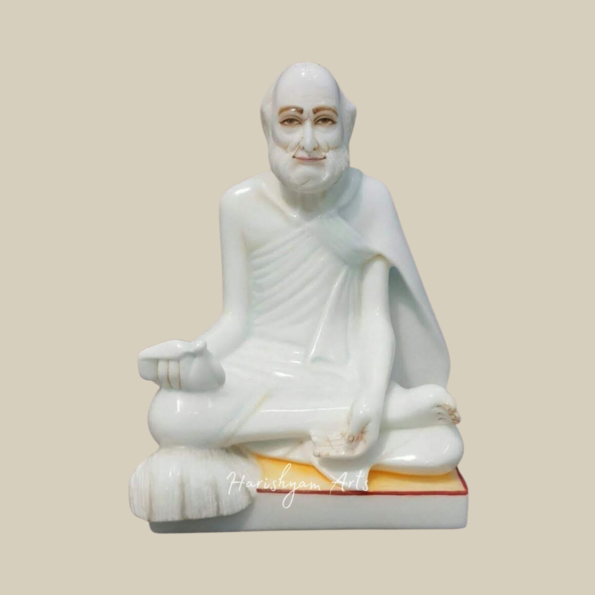 15" Rajendra Suri Ji Marble Idol for Spiritual Spaces