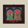 15" Tanjore Painting of Tirupati Balaji and Goddess Padmavathi with Teak Wood Frame