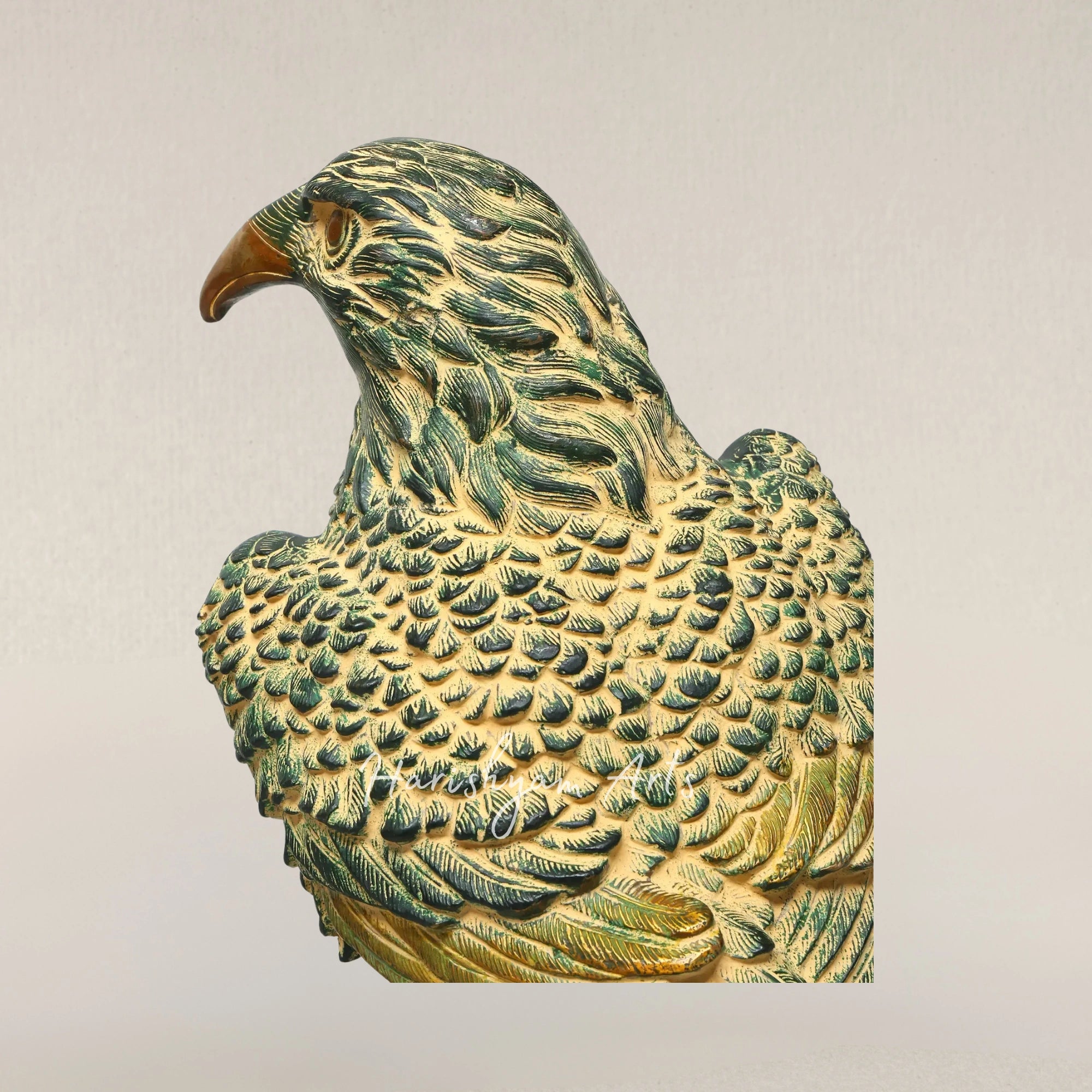 15" Twin Brass Eagles Majestic Tabletop Decorative Sculptures