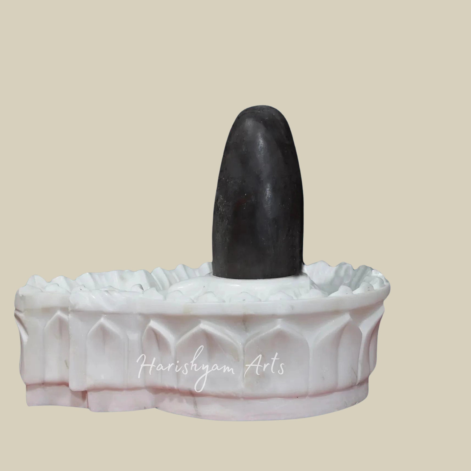 15" Handcarved Marble Shivling for Home & Temple1