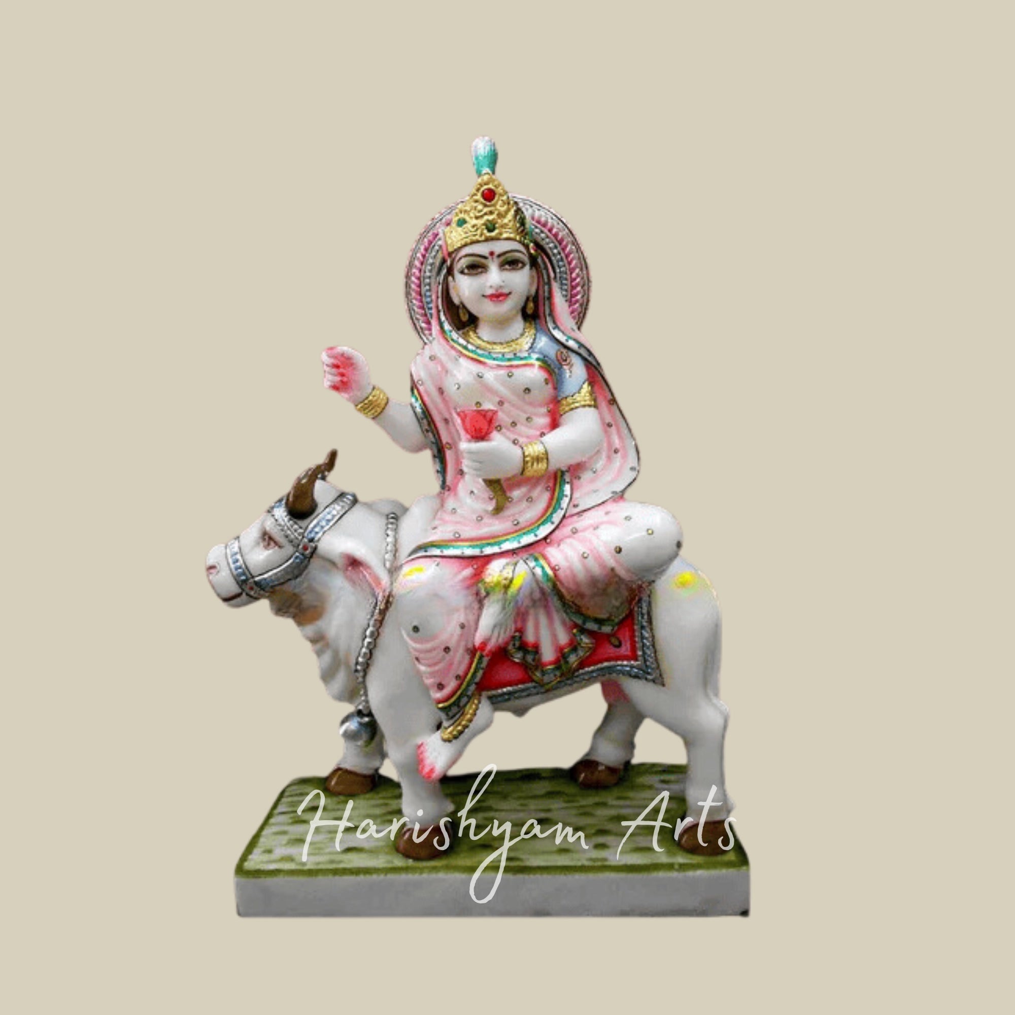 15" Marble Maa Shailputri statue for Temple