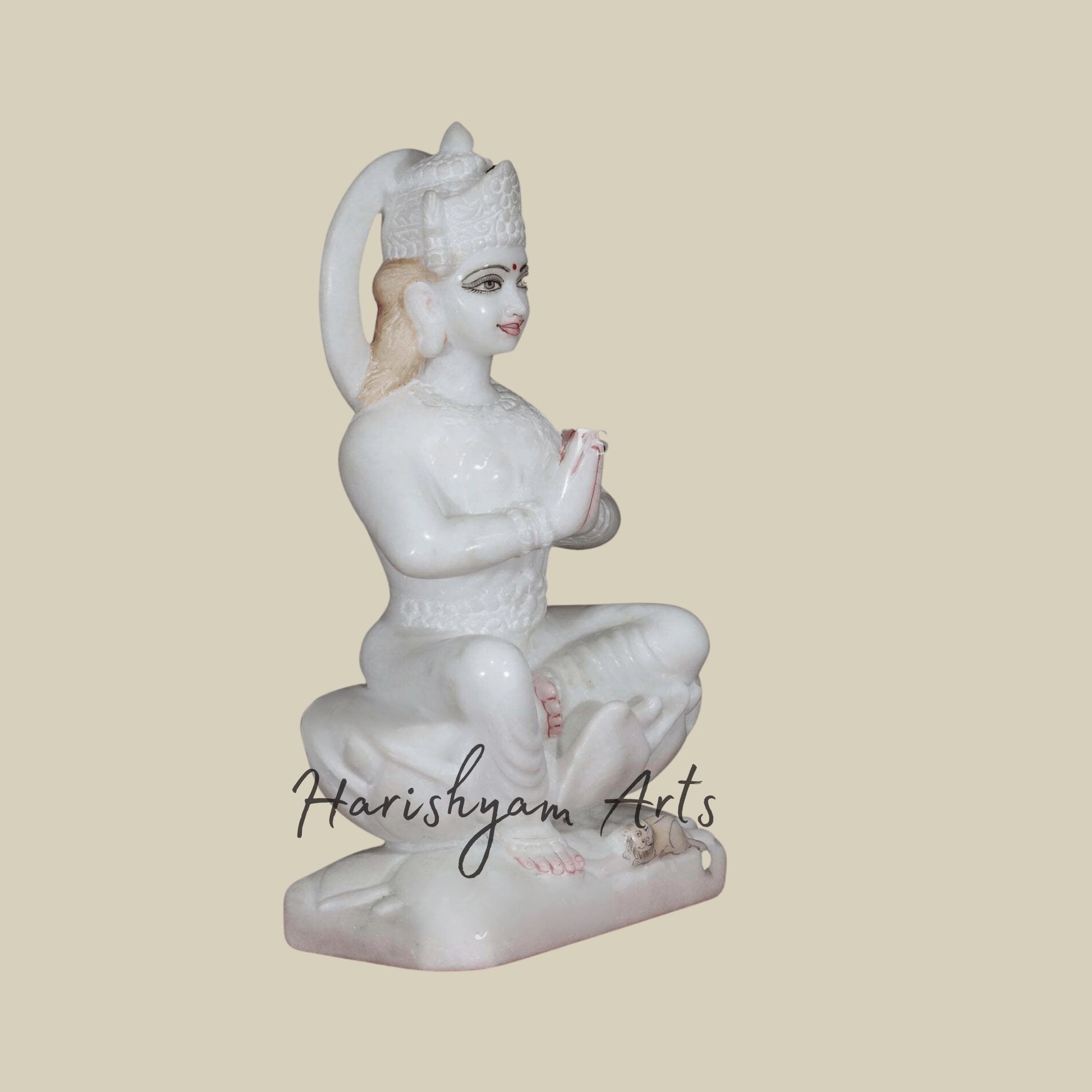 15" Pure White Maa Parvati Marble Deity1