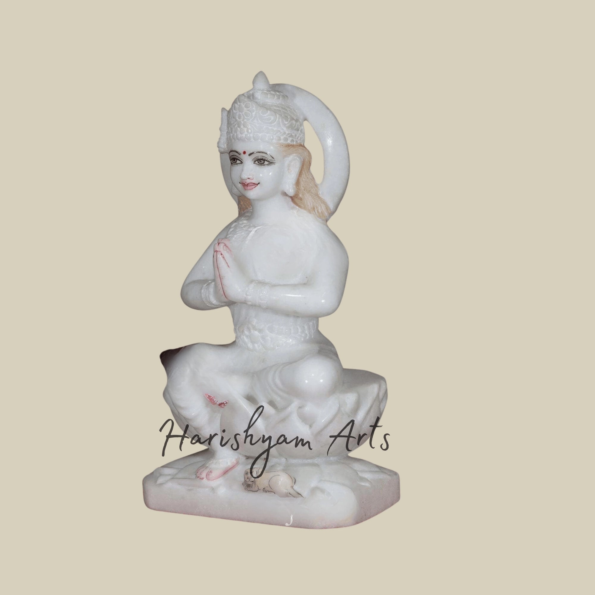 15" Pure White Maa Parvati Marble Deity2