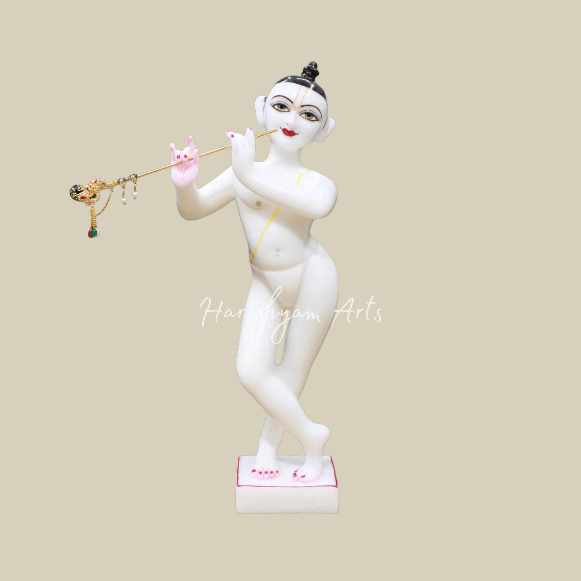 15" Radha Krishna Marble Statue Iskcon Design