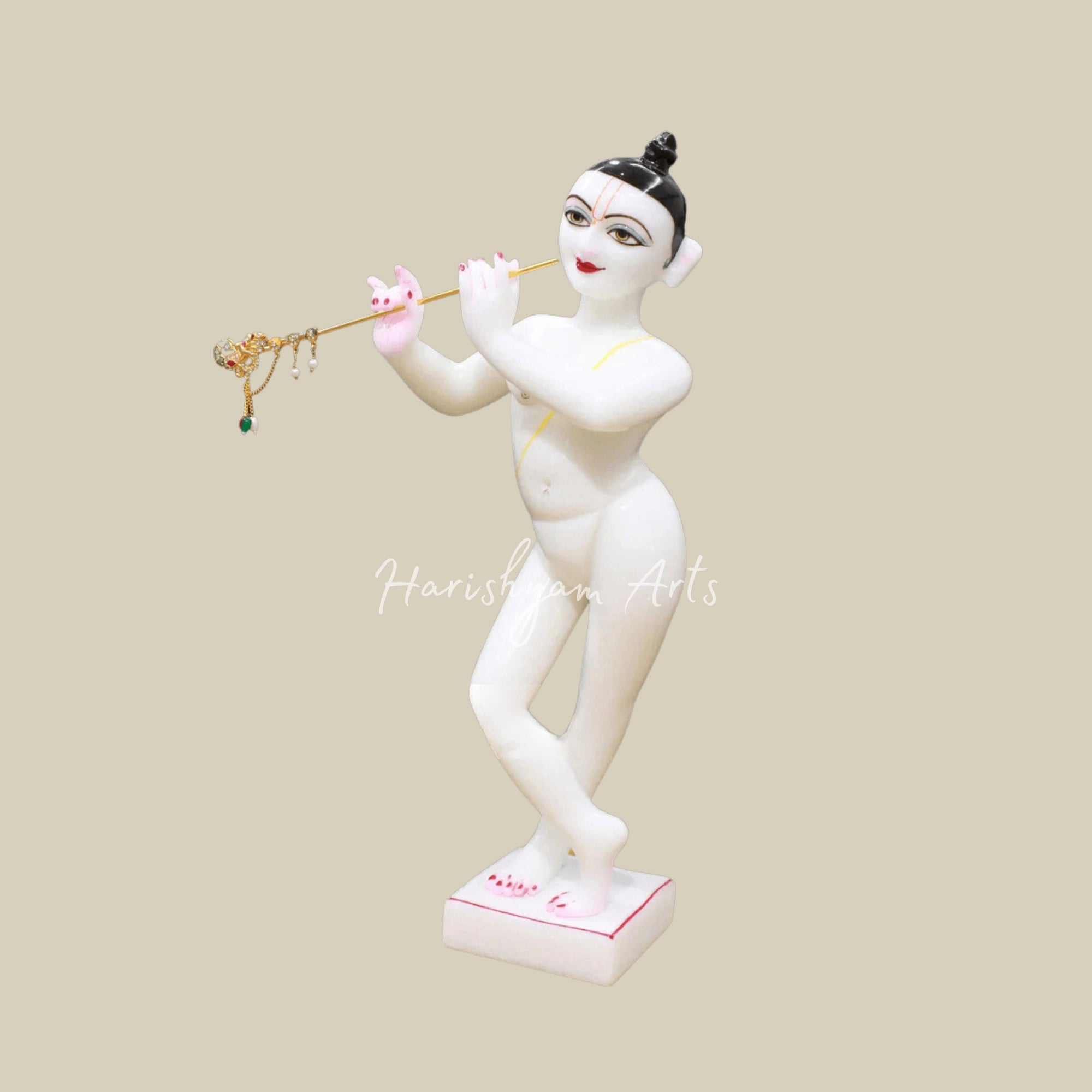 15" Radha Krishna Marble Statue Iskcon Design1