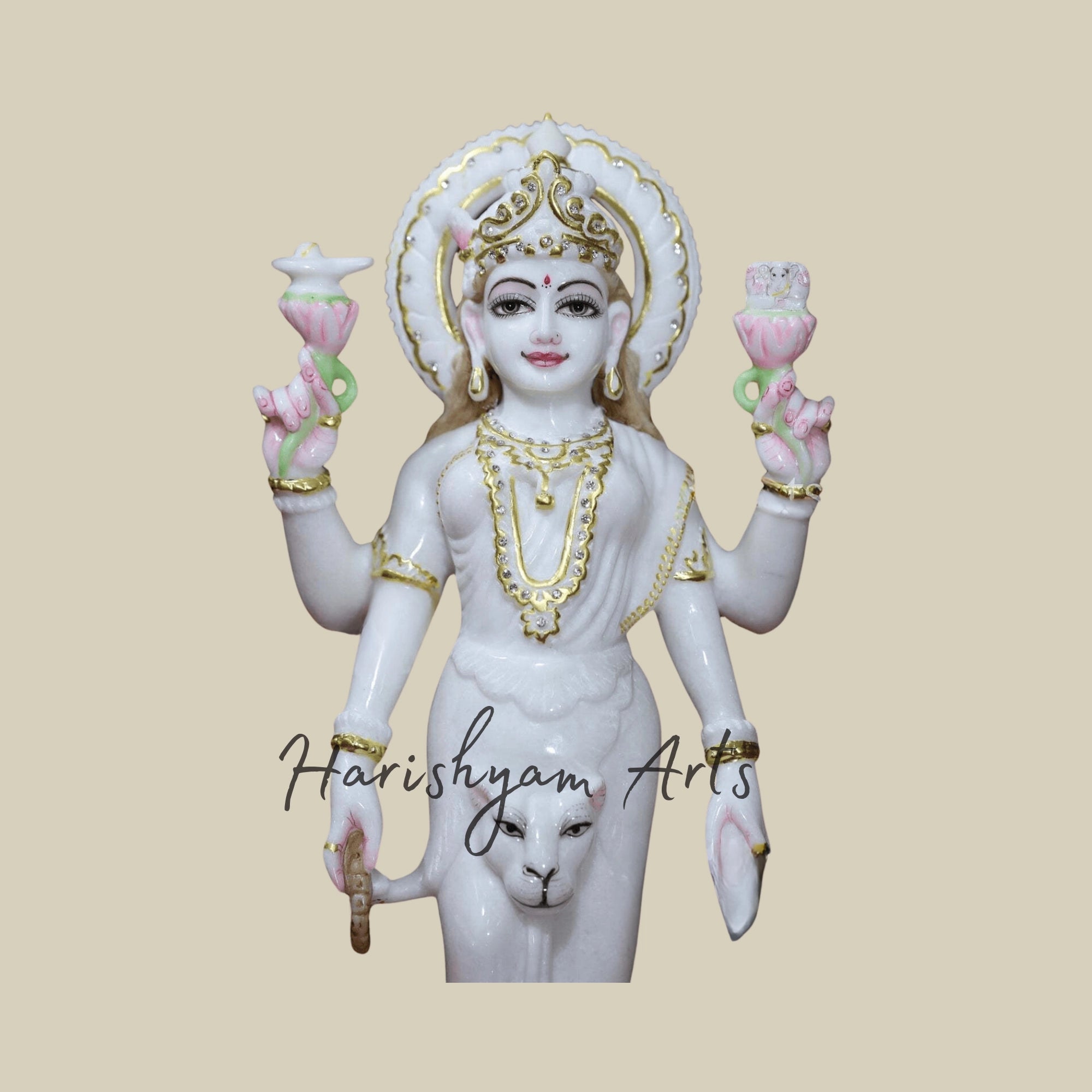 15" Standing Parvati Mata Murti made in Makrana Marble