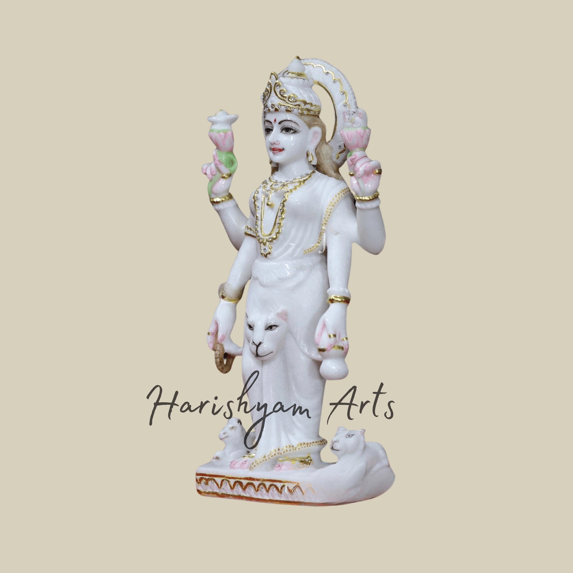 15" Standing Parvati Mata Murti made in Makrana Marble1