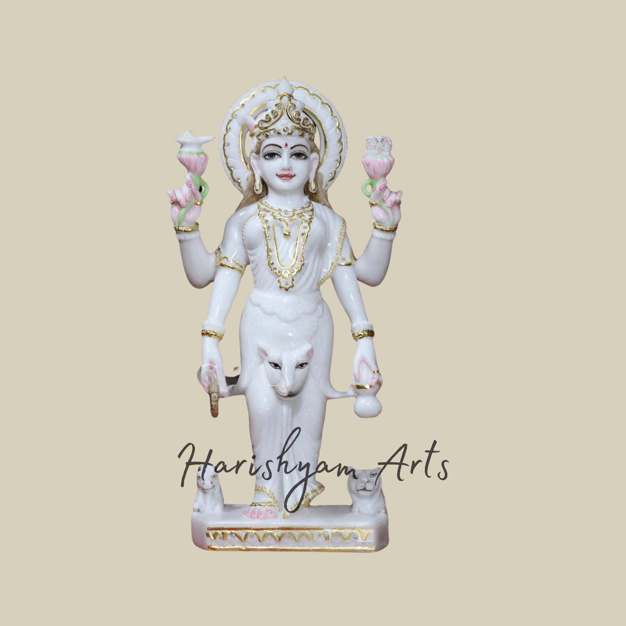 15" Standing Parvati Mata Murti made in Makrana Marble2