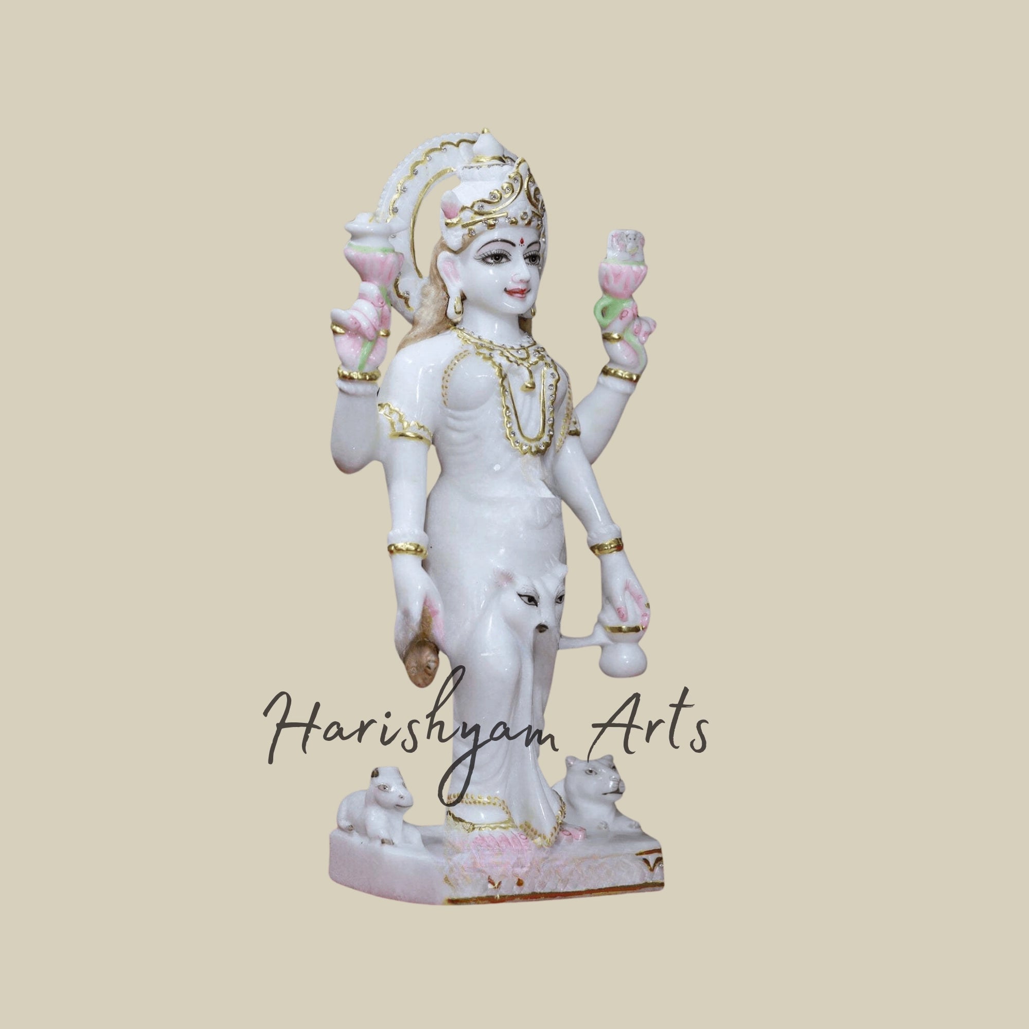 15" Standing Parvati Mata Murti made in Makrana Marble3