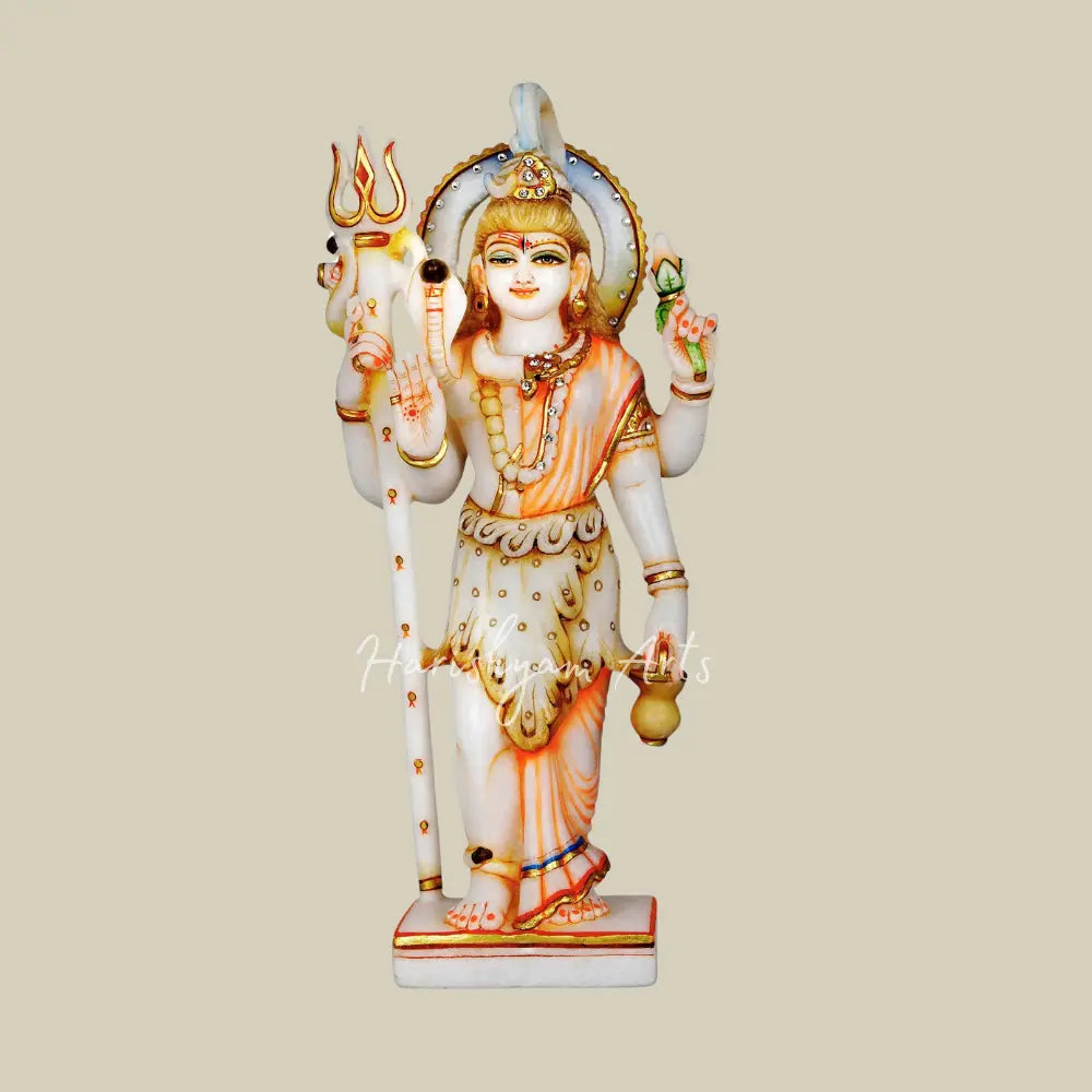 15" Ardhanarishvara (Shiva-Shakti) Marble Statue