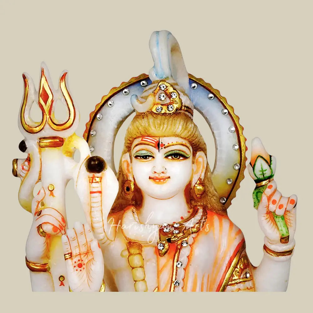 15" Ardhanarishvara (Shiva-Shakti) Marble Statue