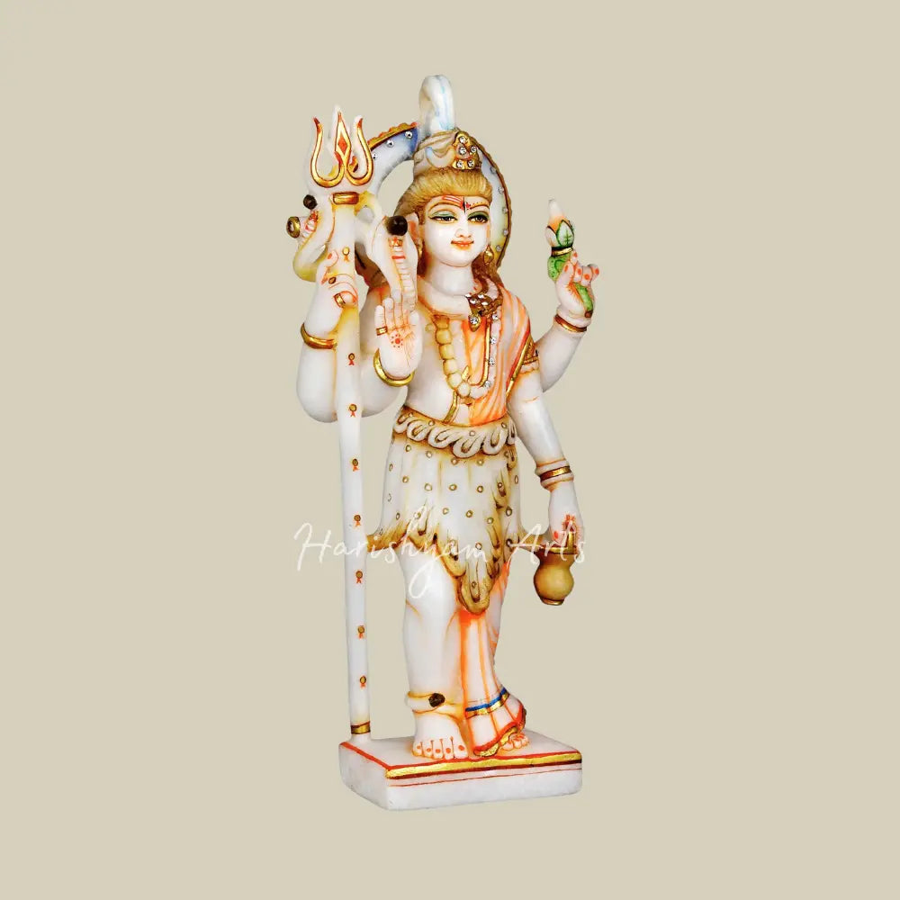 15" Ardhanarishvara (Shiva-Shakti) Marble Statue