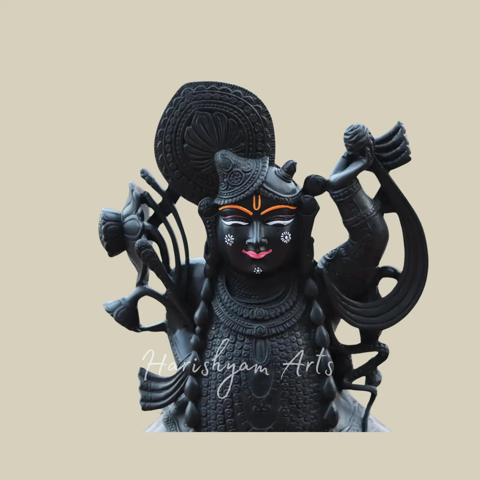 15 inches Black Marble Carved Shrinathji Moorti 2