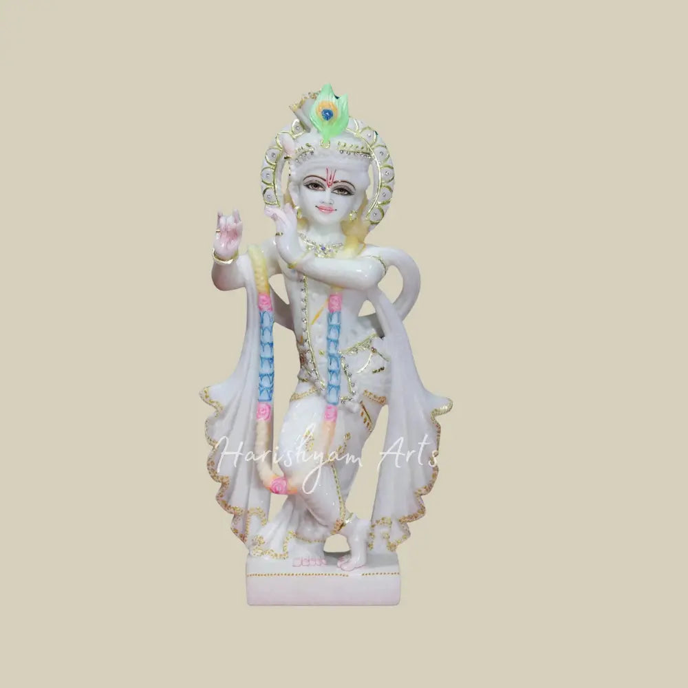 15" Lord Krishna Beautiful Vietnam Marble Idol