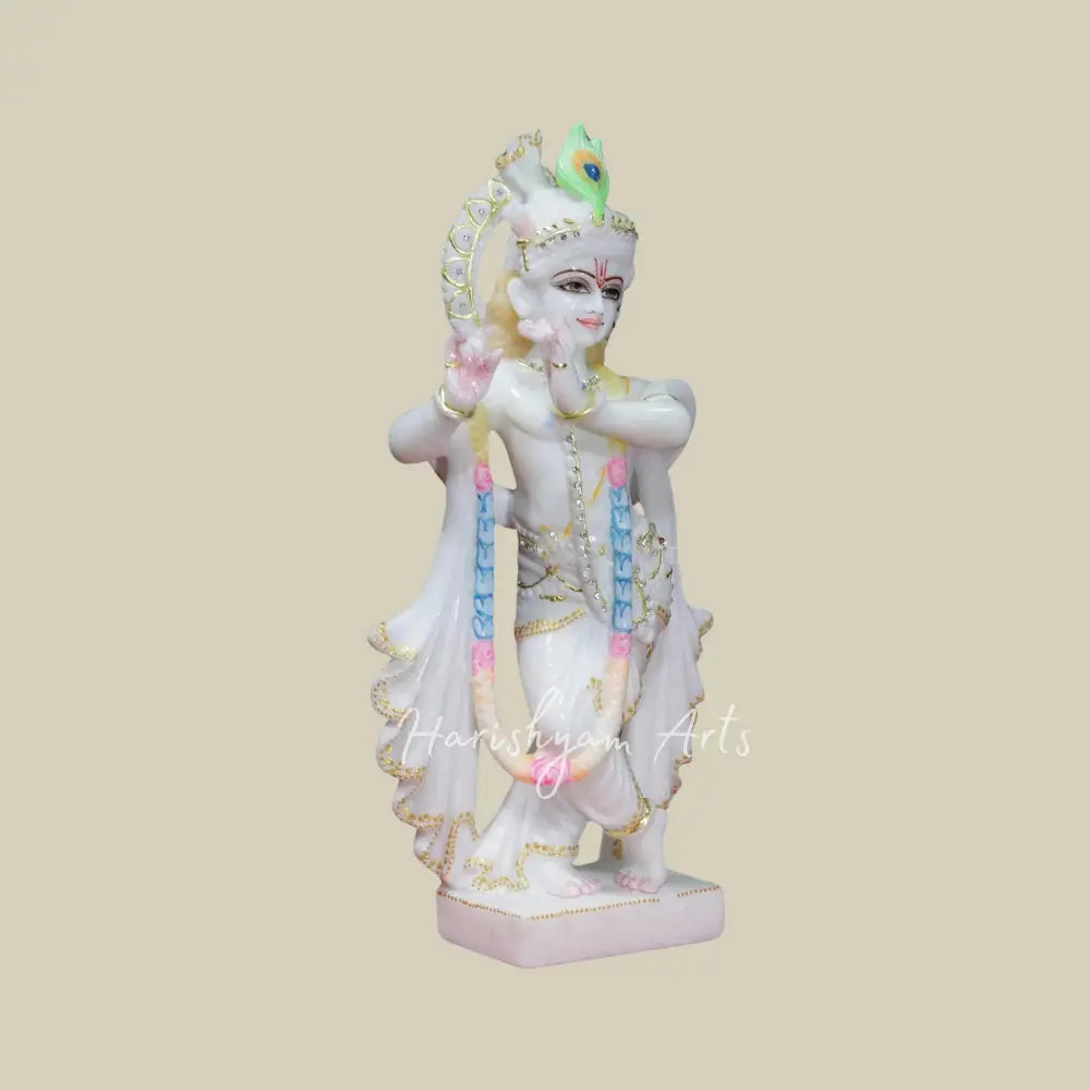 15" Lord Krishna Beautiful Vietnam Marble Idol