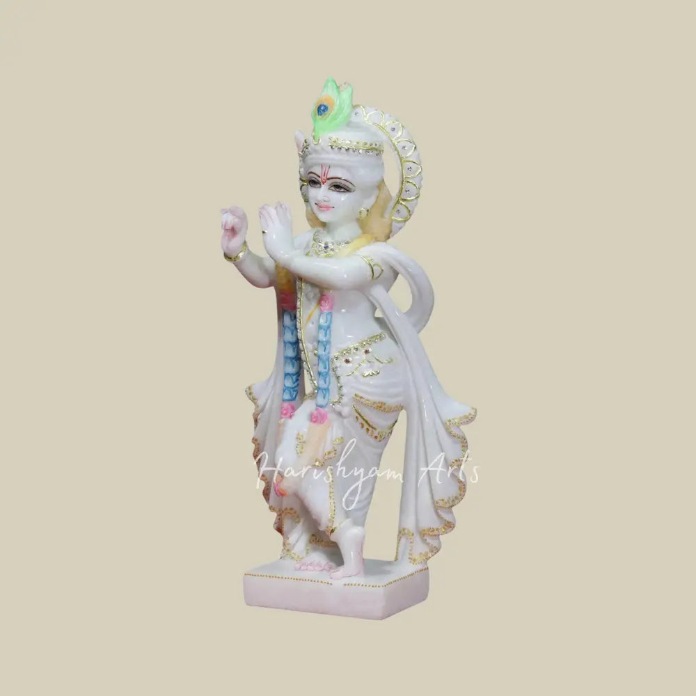 15" Lord Krishna Beautiful Vietnam Marble Idol