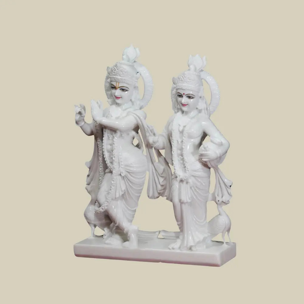 15" Makrana Marble Radha and Krishna Statue