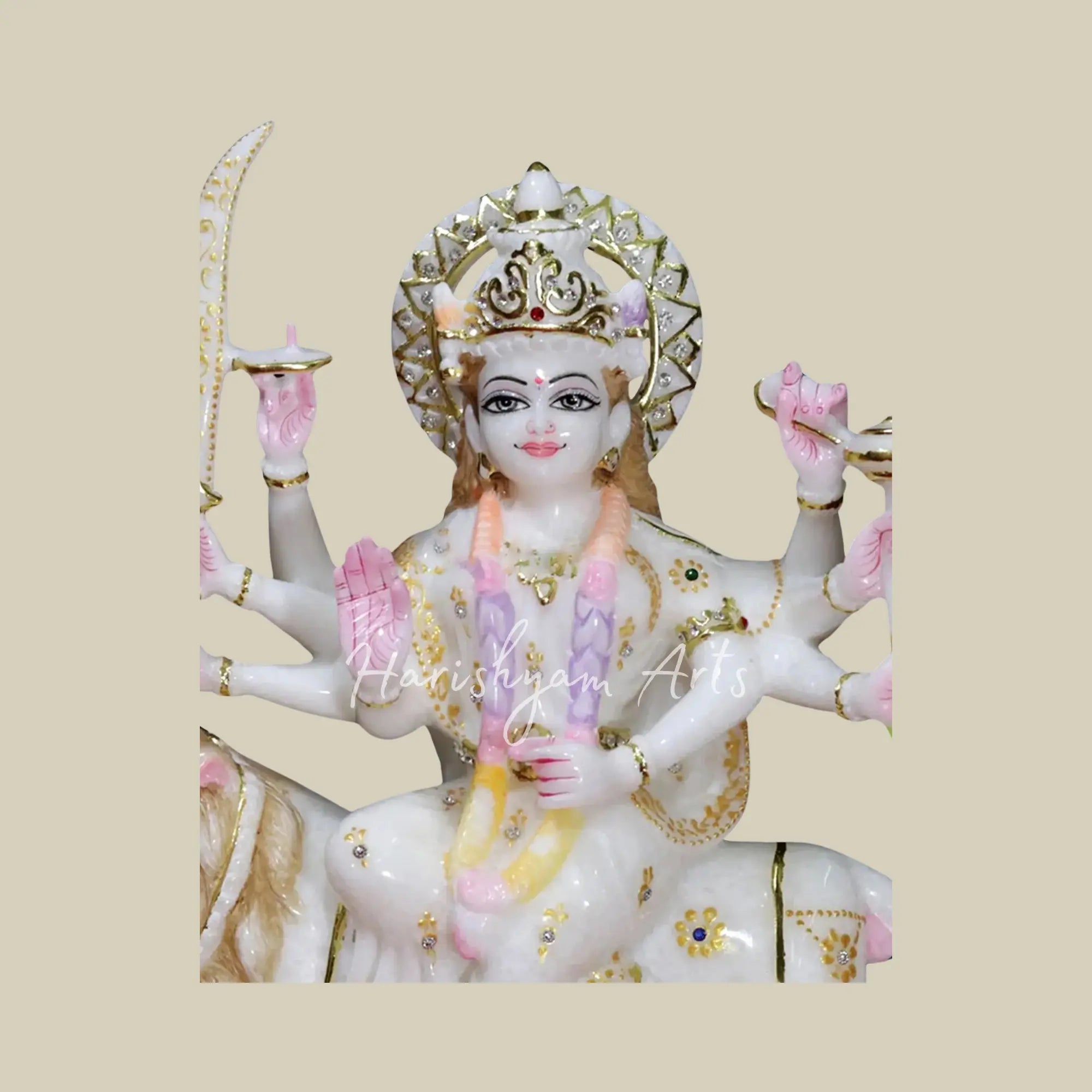 15" Marble Durga Maa Idol Online