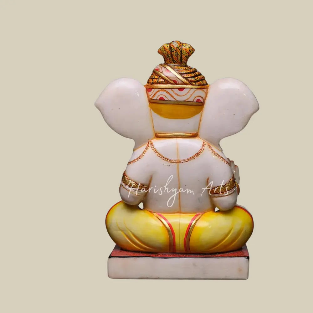 15" Marble Ganesha Deity For Home