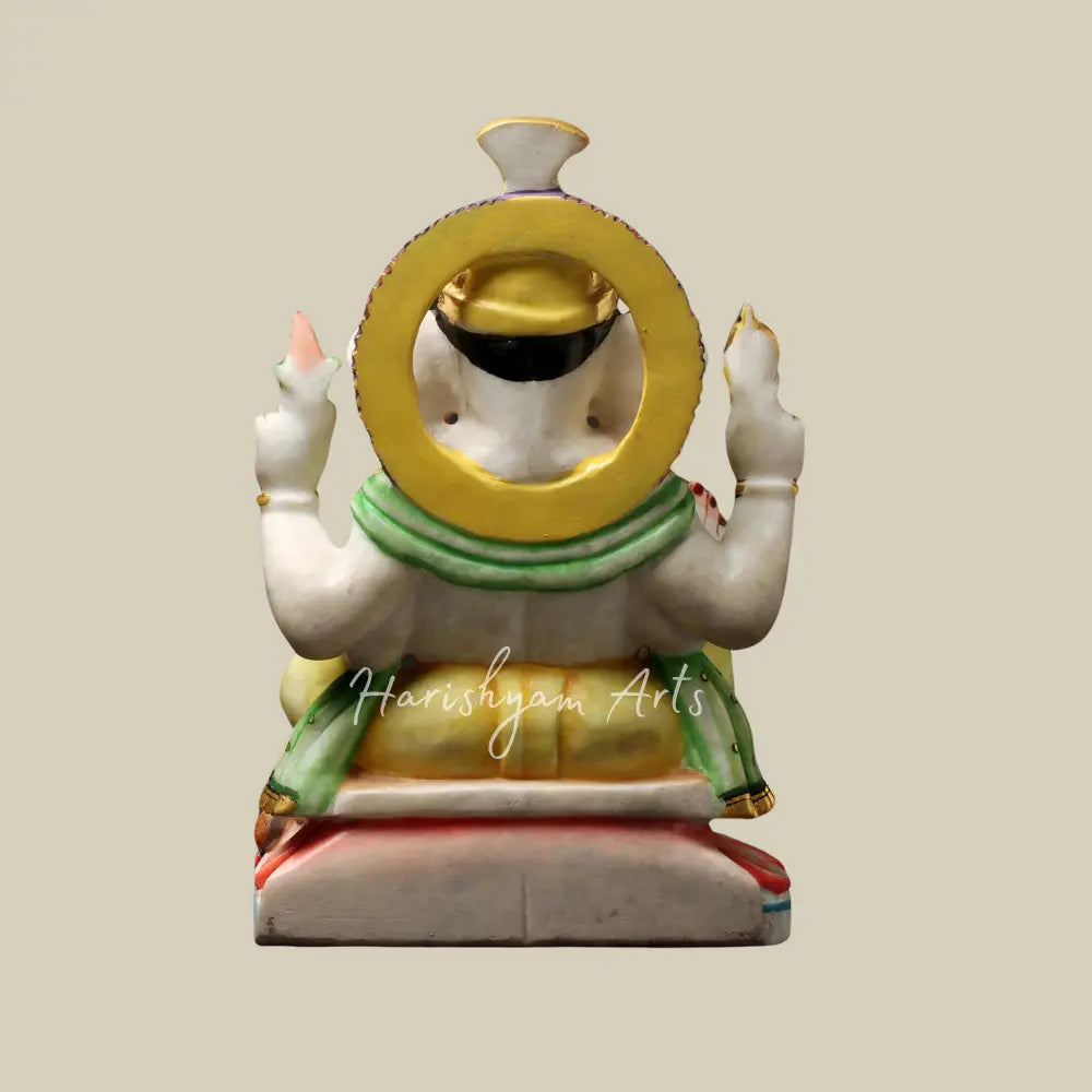 15" Marble Ganpati Statue in Blessing Position