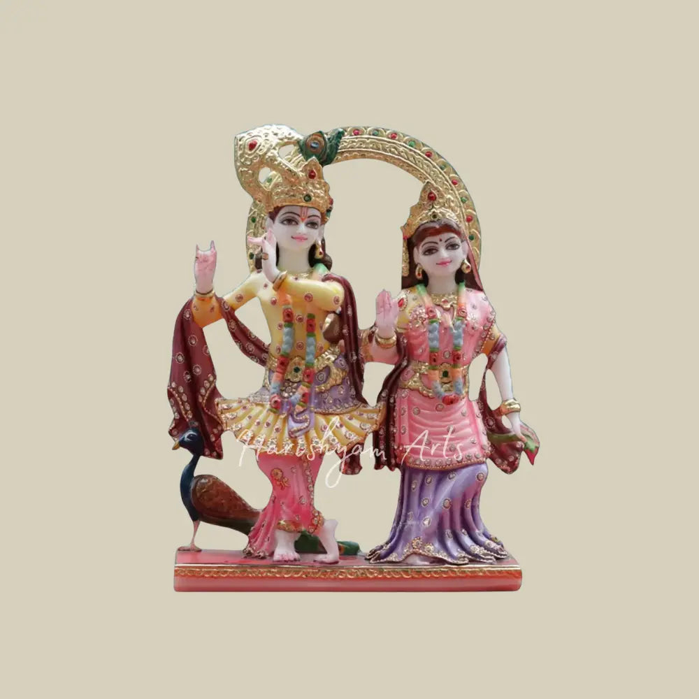 15" Radha Krishna Colourful Statue