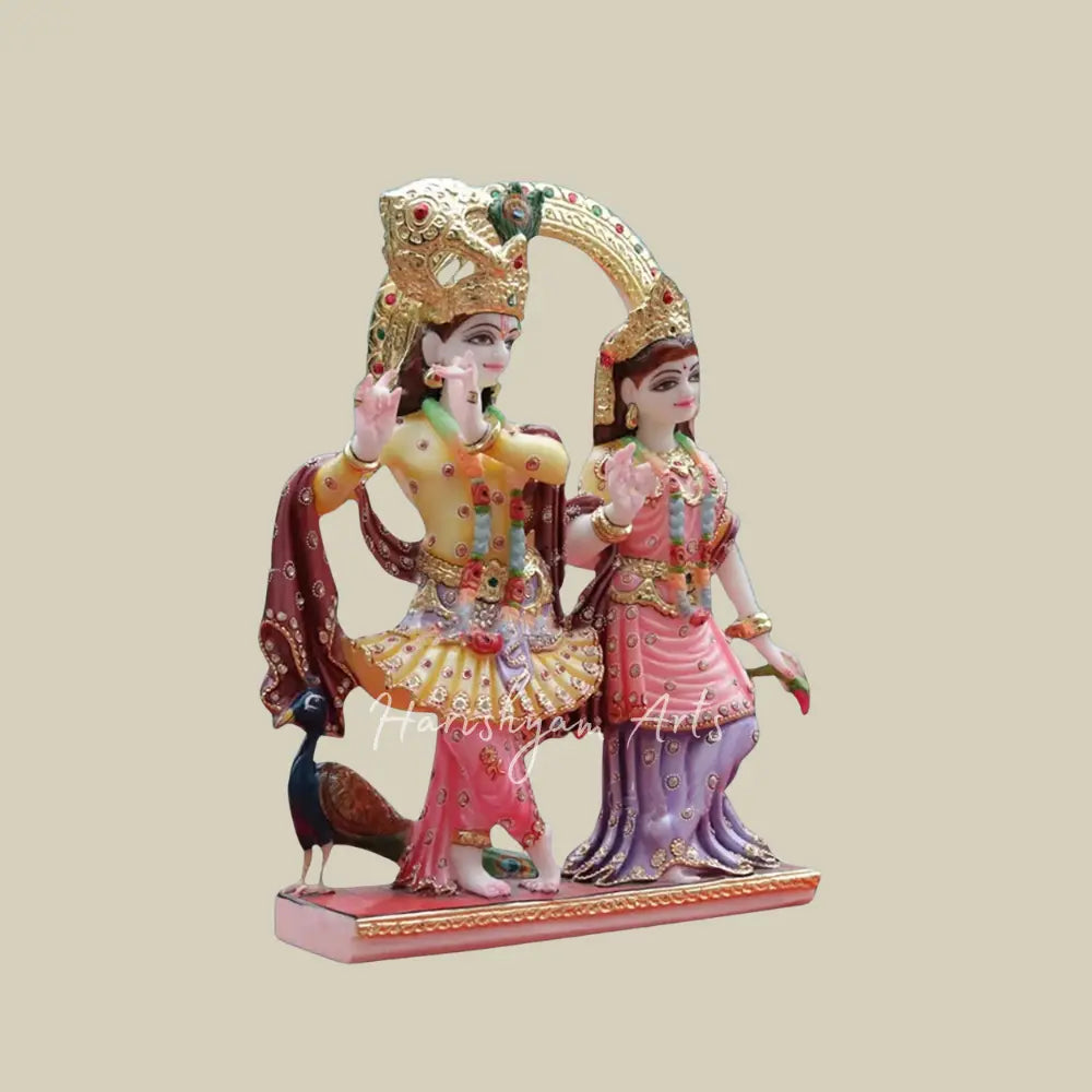 15" Radha Krishna Colourful Statue