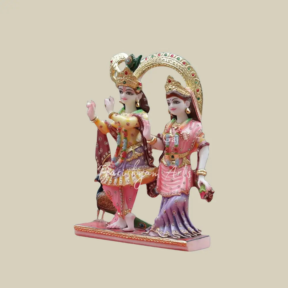 15" Radha Krishna Colourful Statue