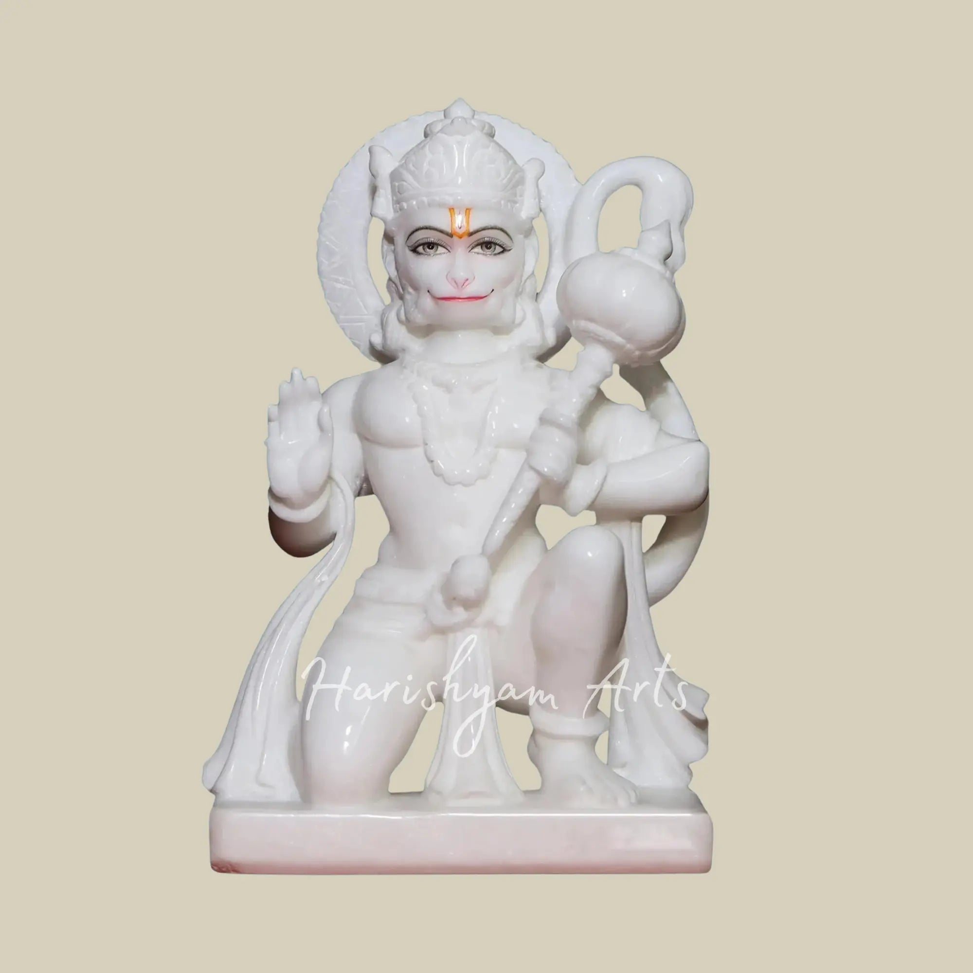 15 inches White Marble Hanuman Statue For Worship3