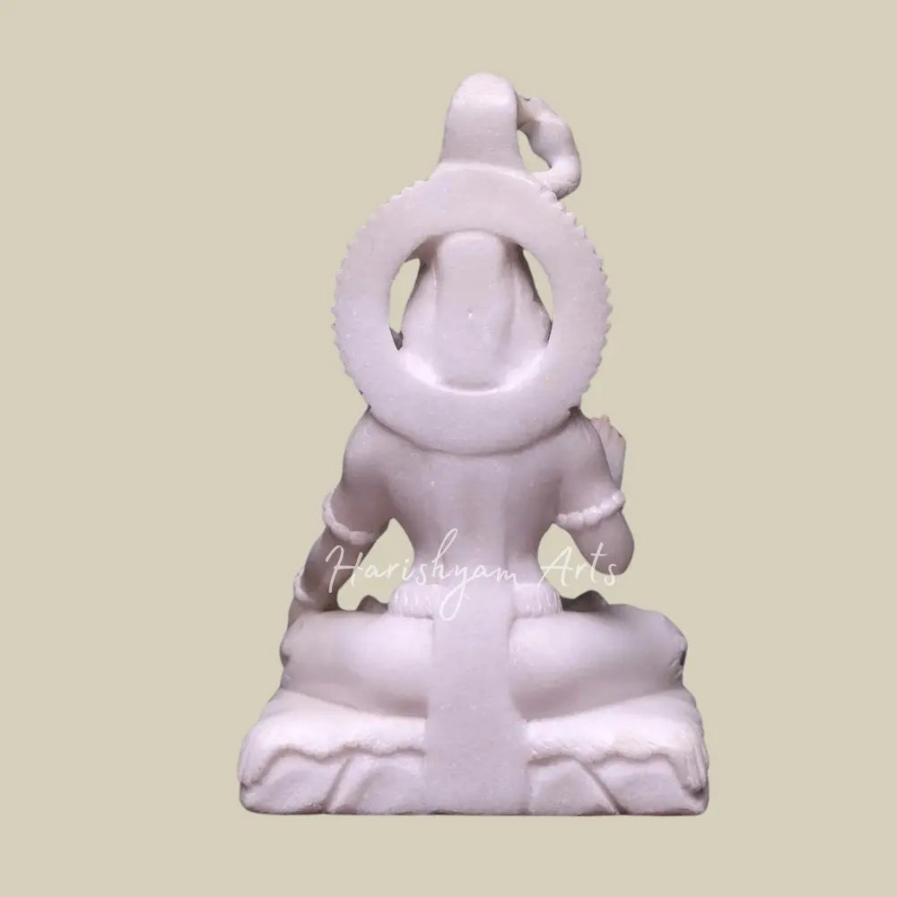 15" White Marble Shiva Statue