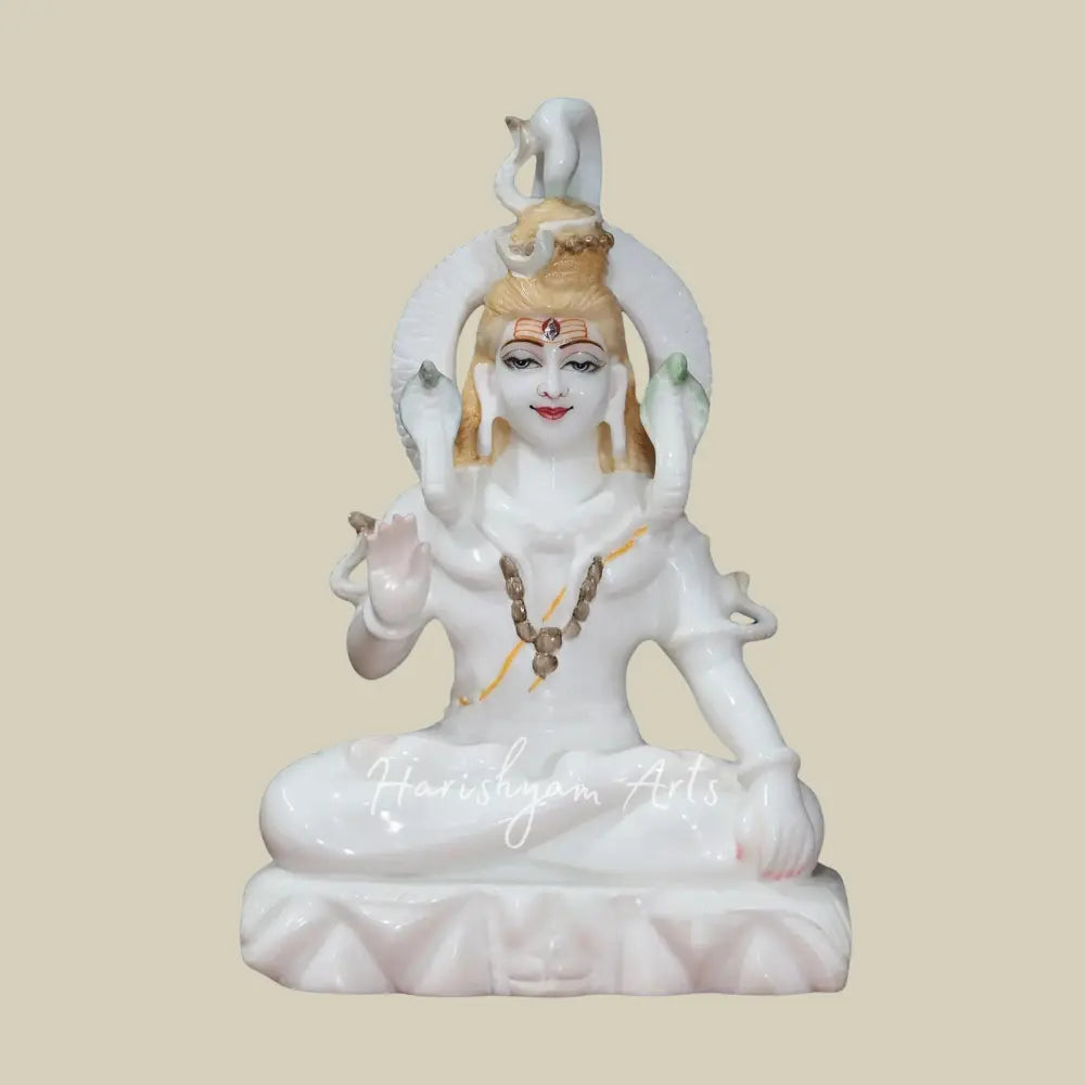 15" White Shiv Ji Deity