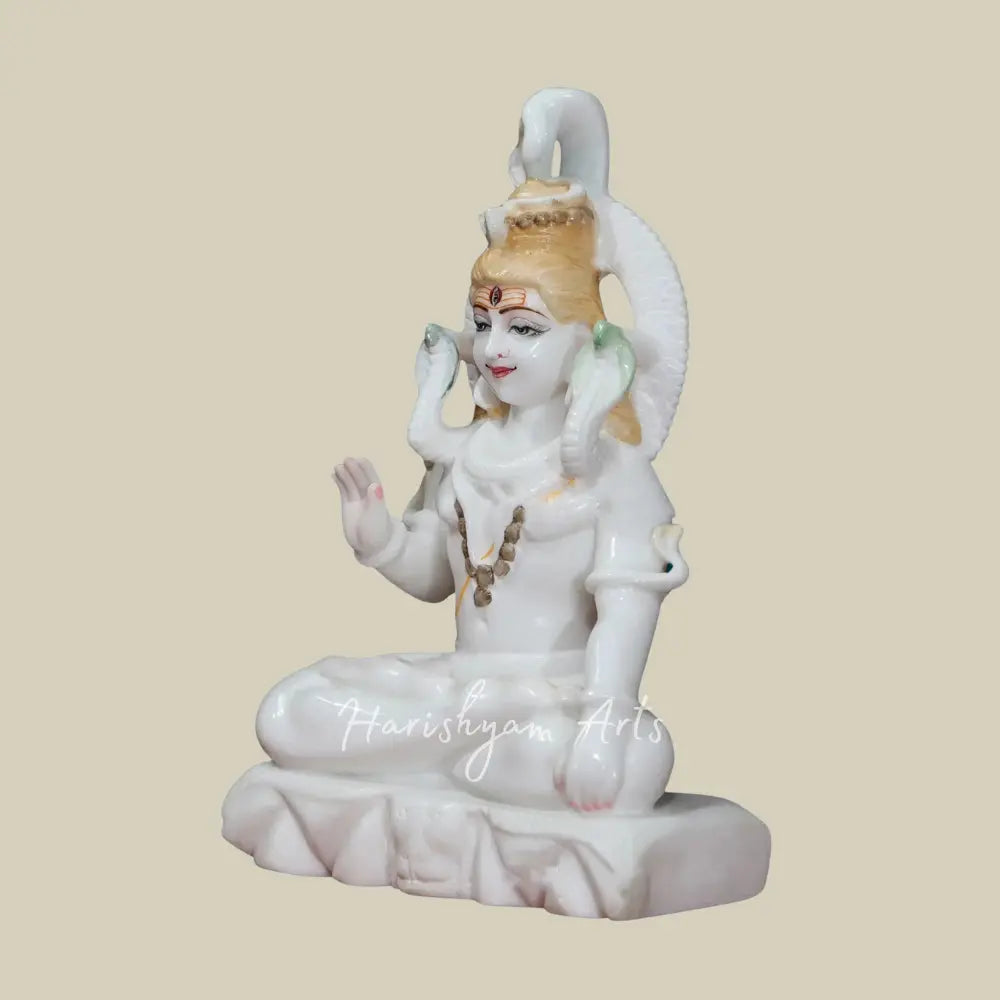 15" White Shiv Ji Deity