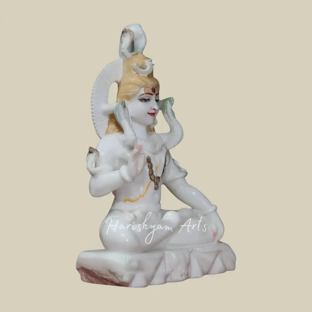 15" White Shiv Ji Deity