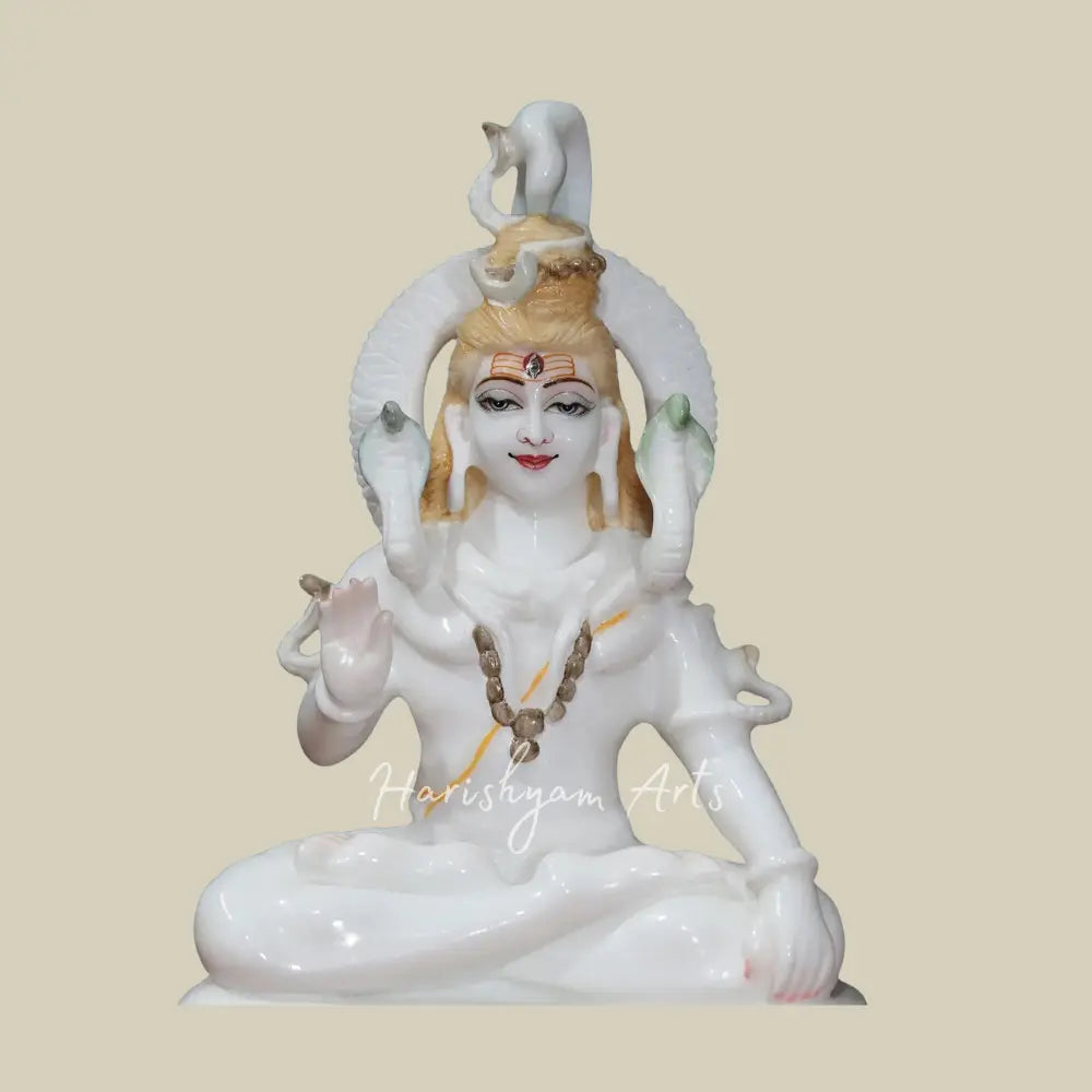 15" White Shiv Ji Deity