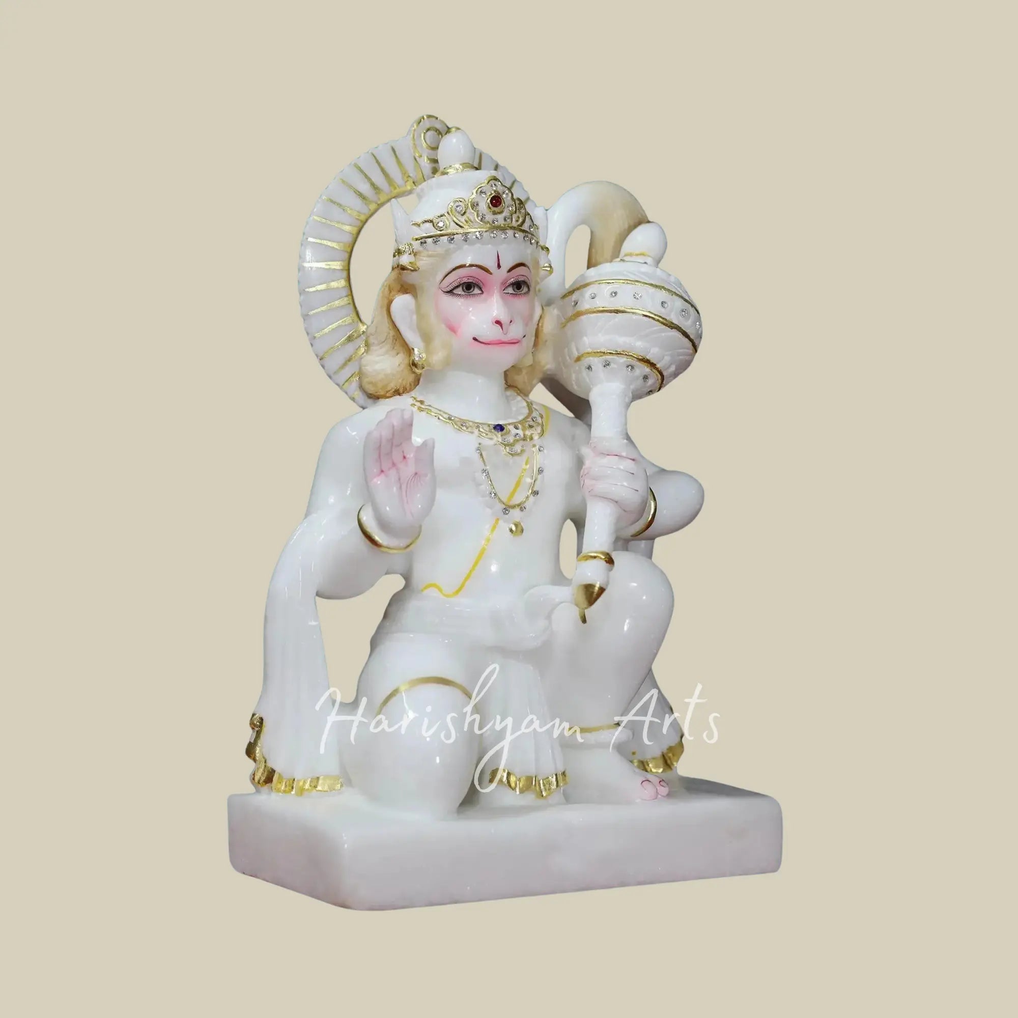 15 inches marble hanuman ji idol