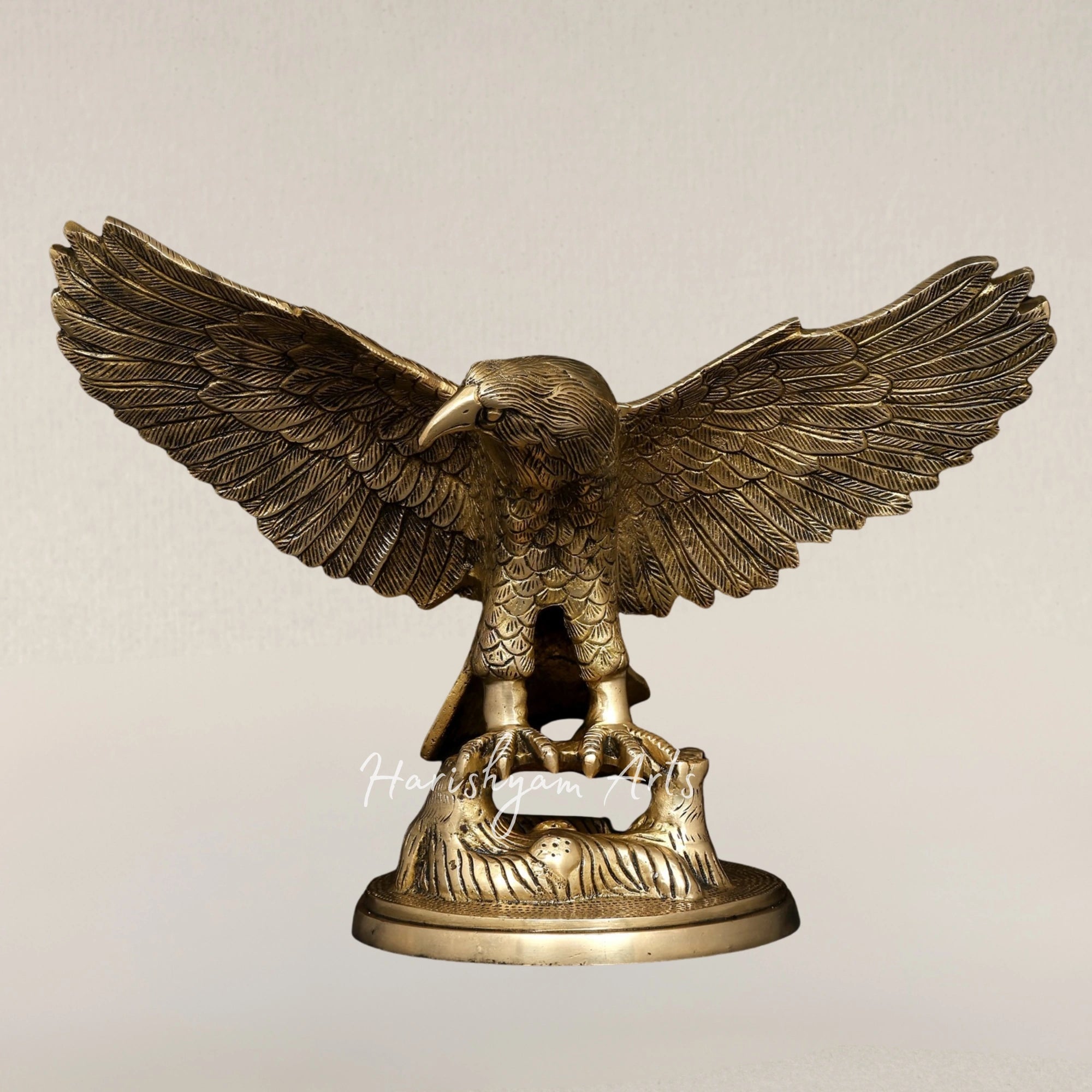 16" Majestic Brass Eagle with Outstretched Wings Home Display Statue