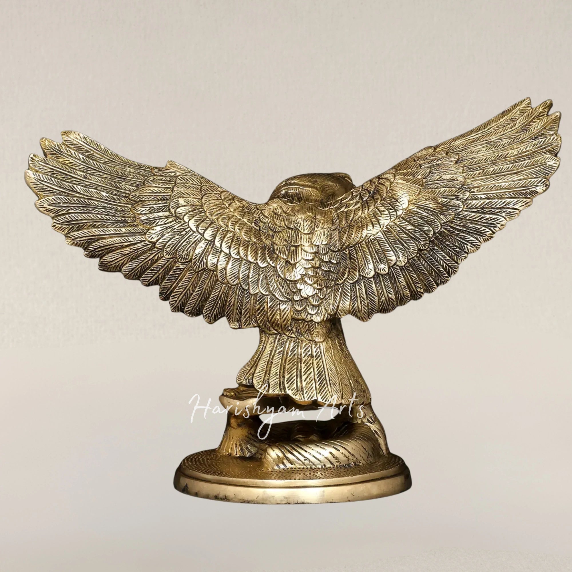 16" Majestic Brass Eagle with Outstretched Wings Home Display Statue