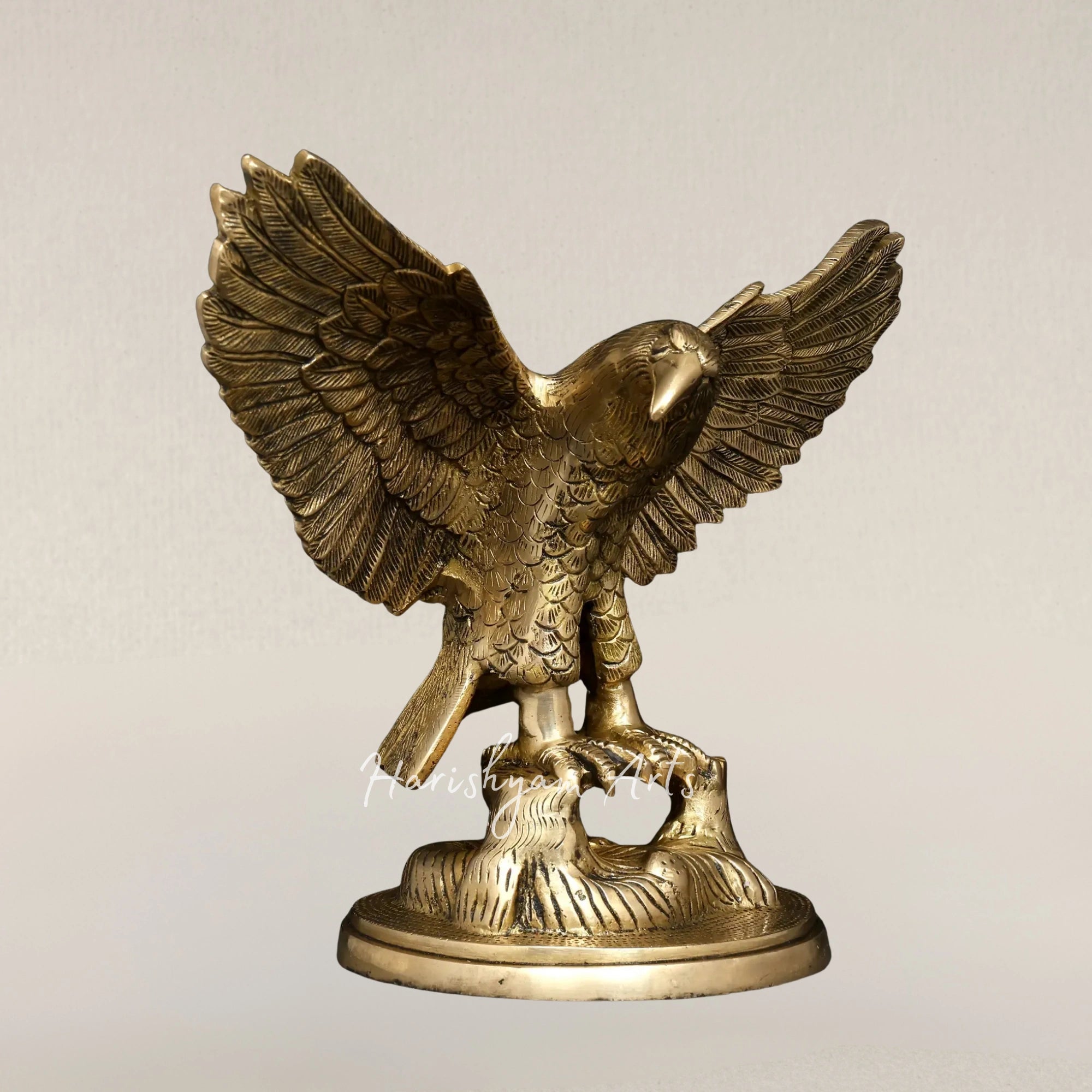 16" Majestic Brass Eagle with Outstretched Wings Home Display Statue
