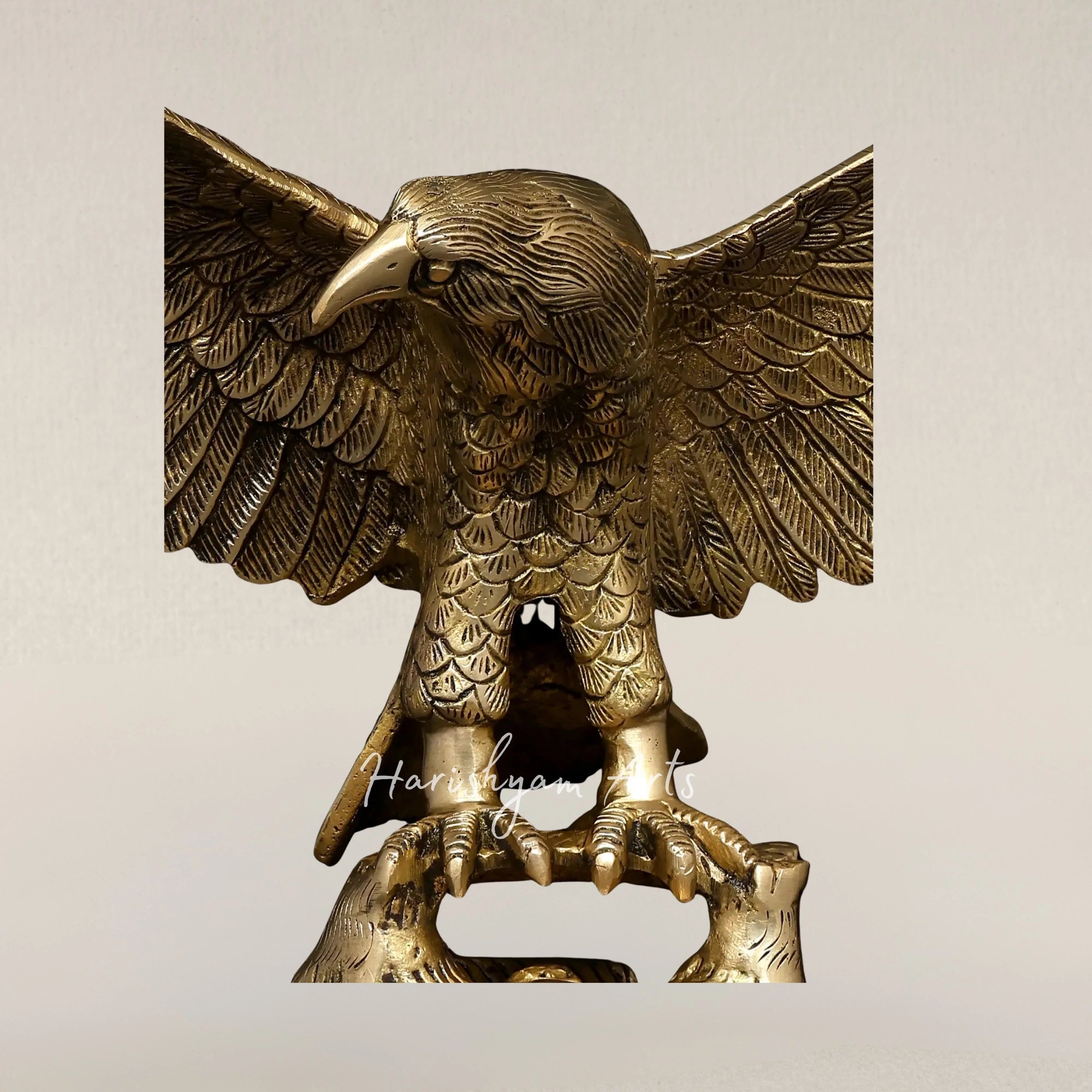 16" Majestic Brass Eagle with Outstretched Wings Home Display Statue